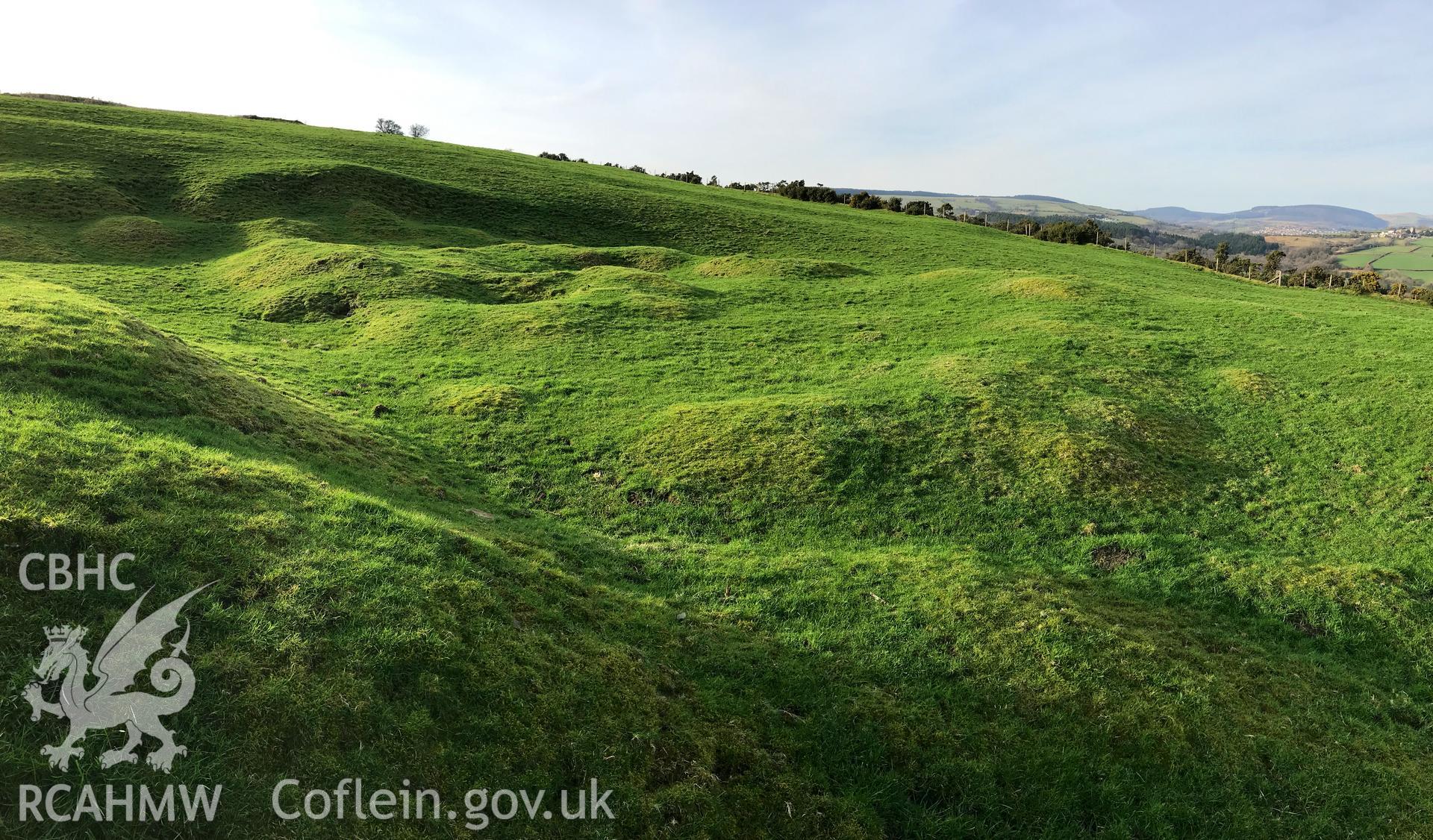 Digital colour photograph showing Nant-yr-Hwyaid house platform, Glyncorrwg, taken by Paul Davis on 5th February 2020.