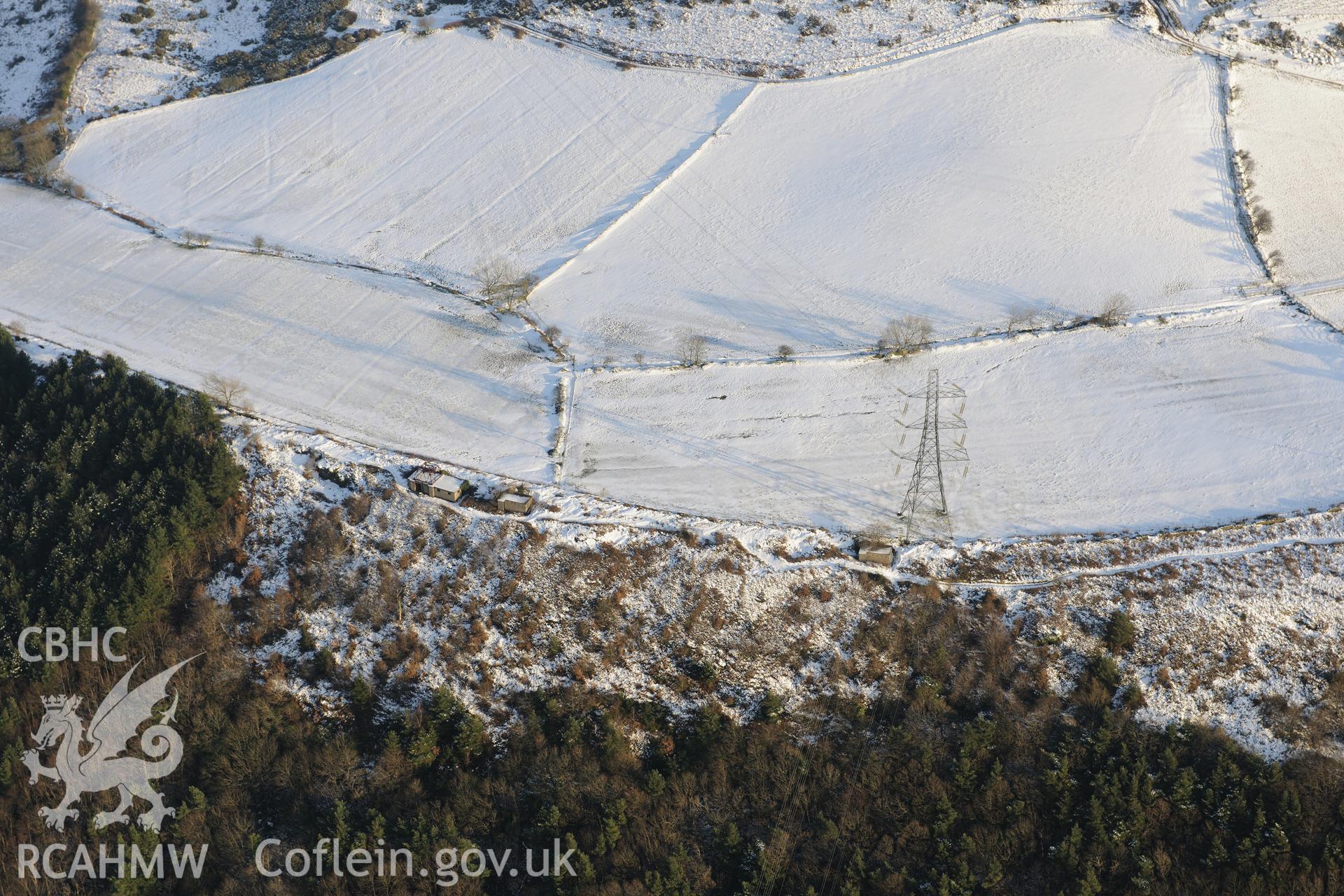 Swansea Radar Station, Groes, Margam. Oblique aerial photograph taken during the Royal Commission?s programme of archaeological aerial reconnaissance by Toby Driver on 24th January 2013.