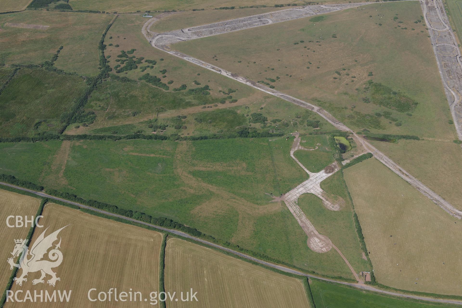 Talbenny Airfield. Oblique aerial photograph taken during the Royal Commission?s programme of archaeological aerial reconnaissance by Toby Driver on 16th July 2013.