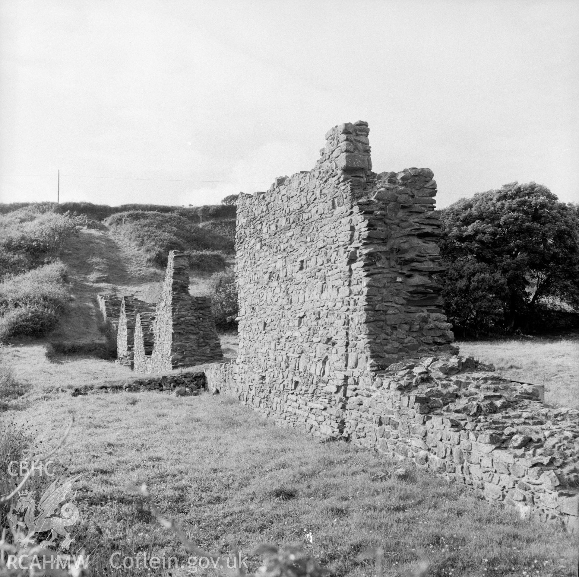 Digital copy of an acetate negative showing Close Wall, St Davids, 13th September 1967.