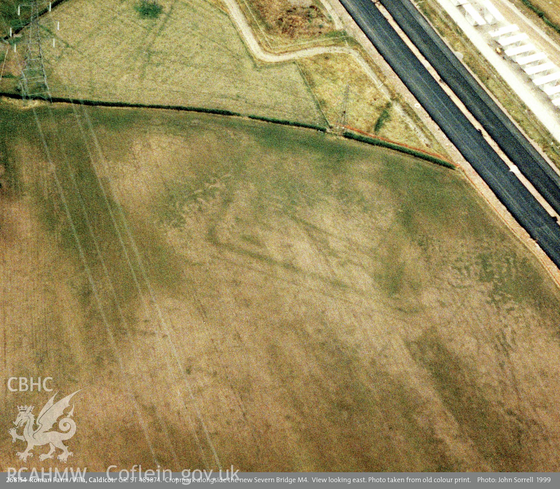 View of Caldicot Villa, copied from a colour print taken by John Sorrell, 1999.