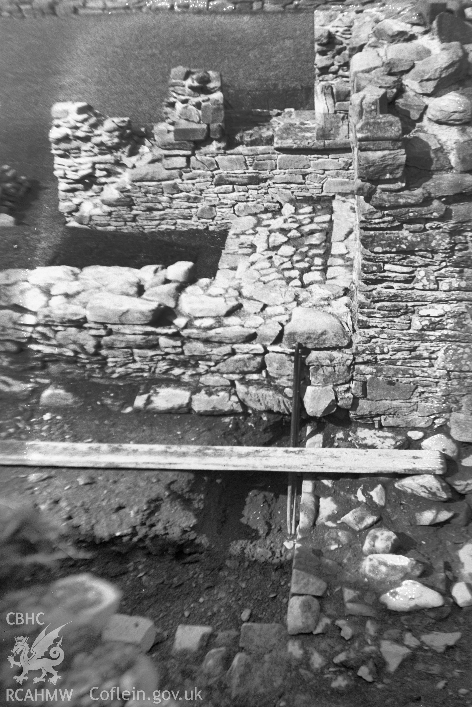 Digital copy of a nitrate negative showing view of Strata Florida taken by Leonard Monroe.