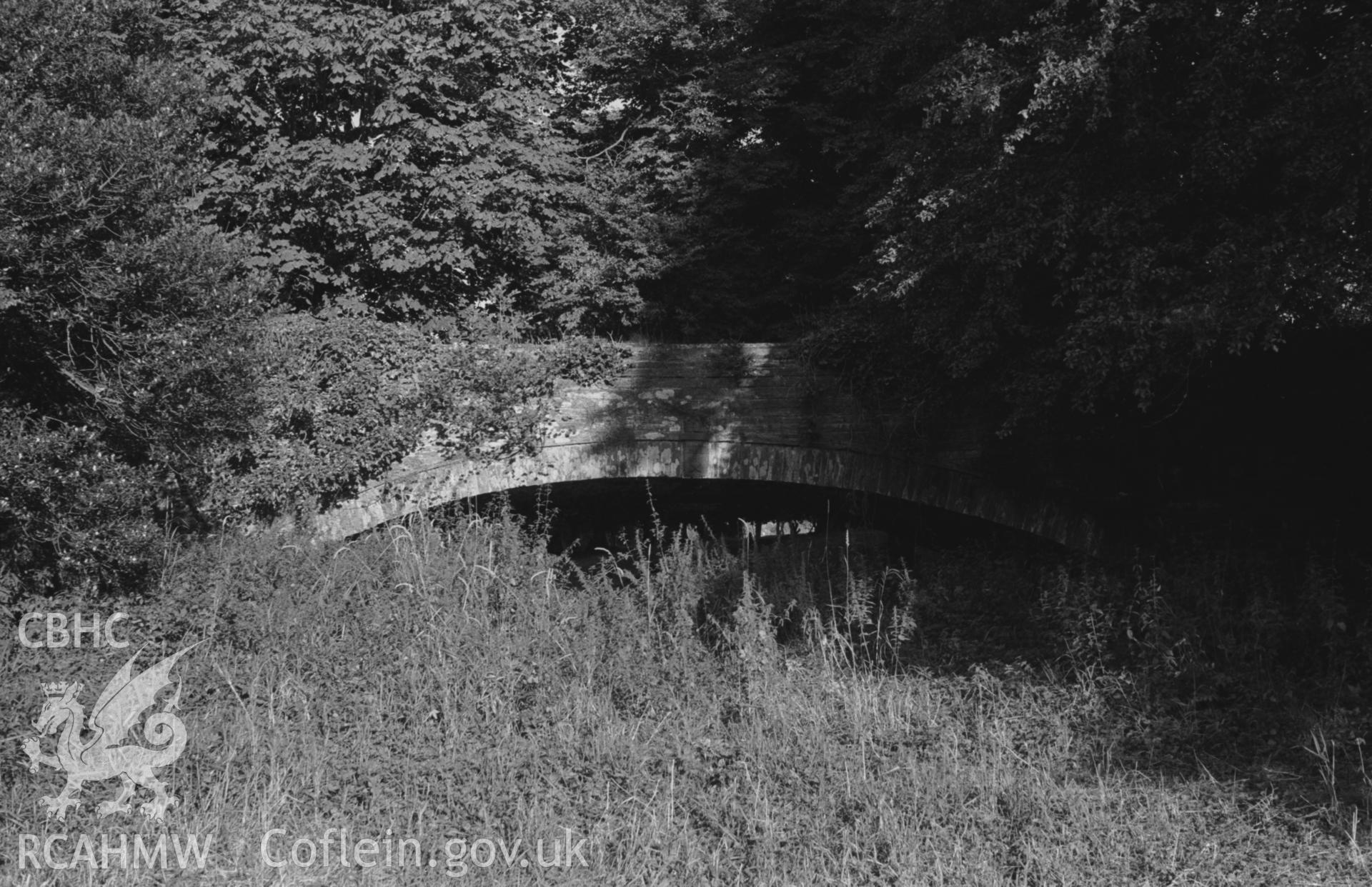 Digital copy of a black and white negative showing Castell Malgwyn bridge, Llechryd, south east of Cardigan. Photographed by Arthur O. Chater in September 1964.