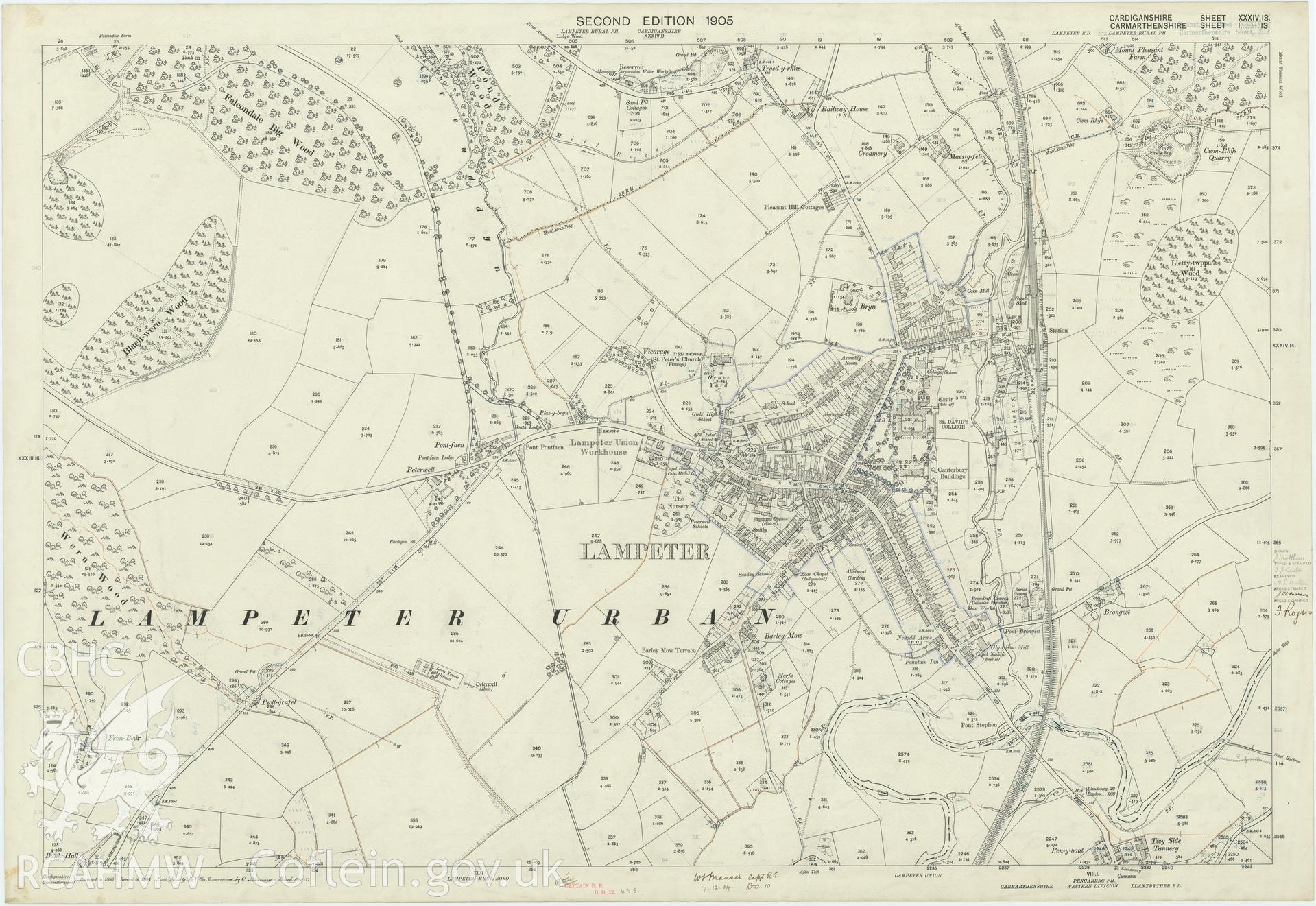 Digital copy of Ordnance Survey 1905 Second Edition 25" map CD.XXXIV.13