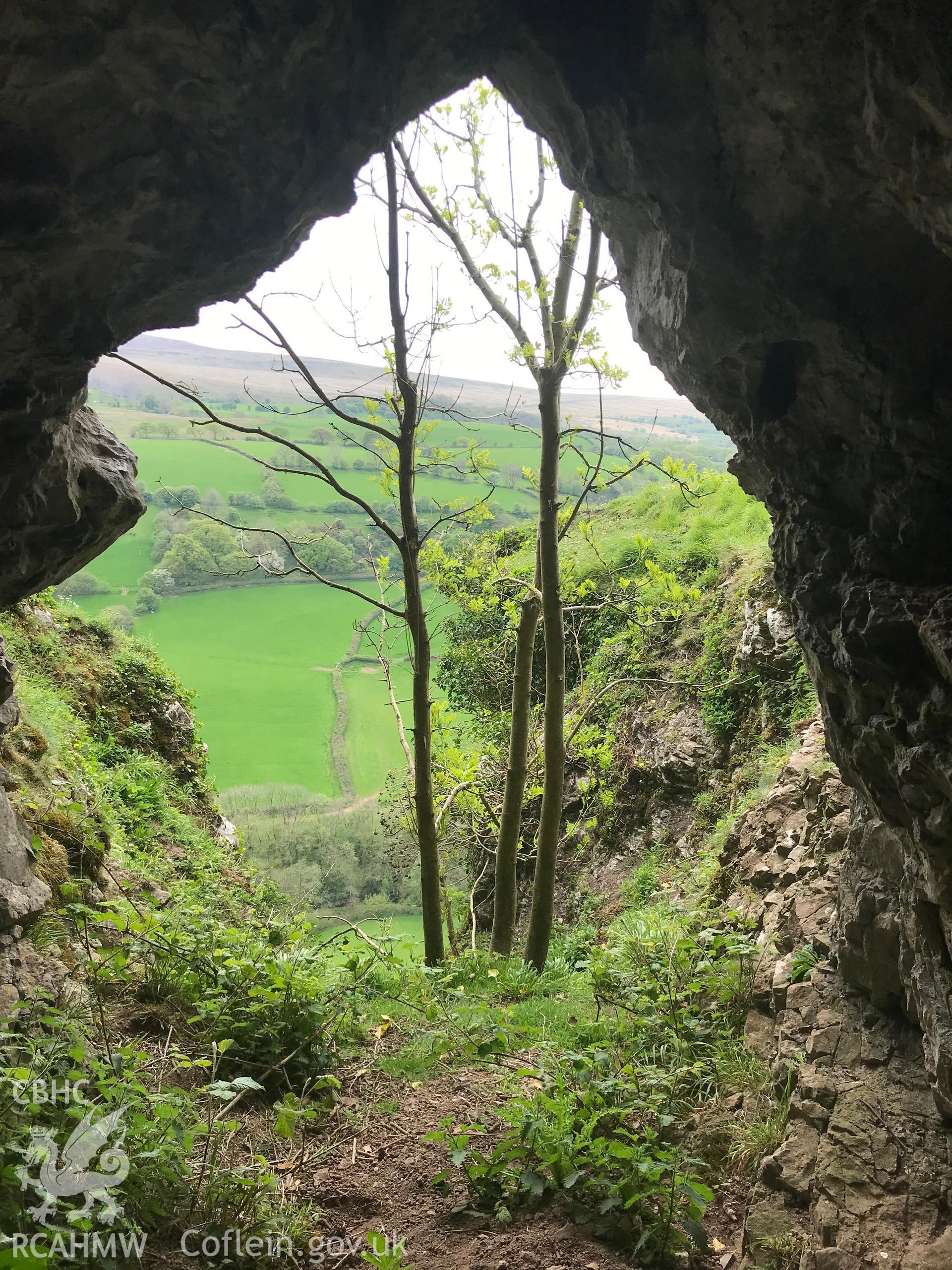 Digital colour photograph of Carreg Cennen Cave, Dyffryn Cennen, Llandeilo, taken by Paul R. Davis on 7th May 2019.