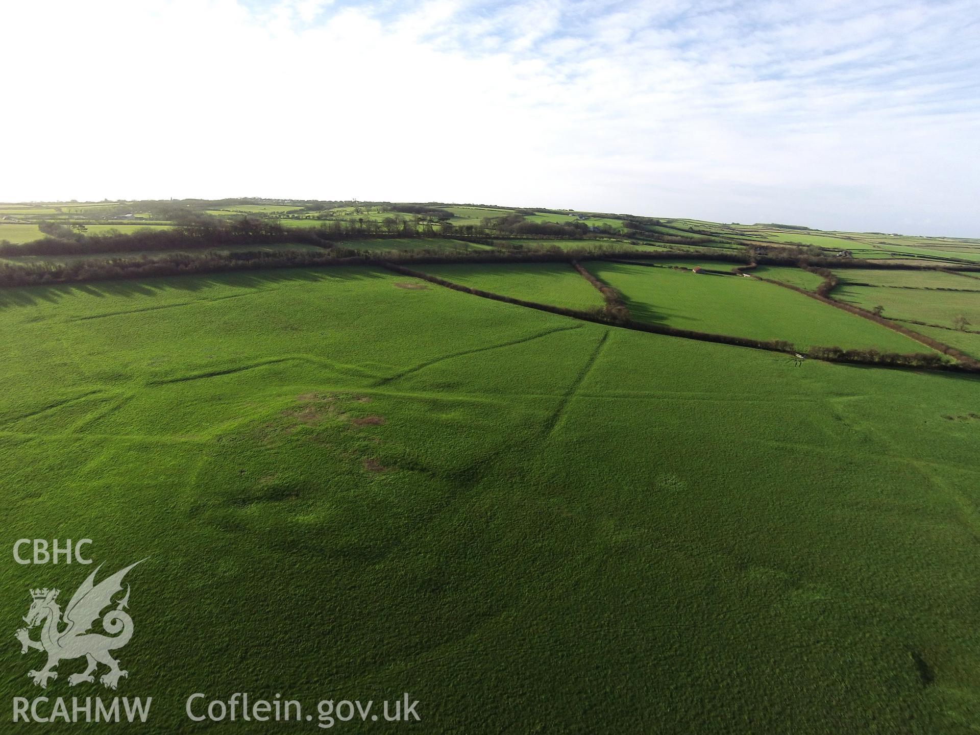 Colour photo showing earthworks near Clemenstone, taken by Paul R. Davis, 29th December 2015.