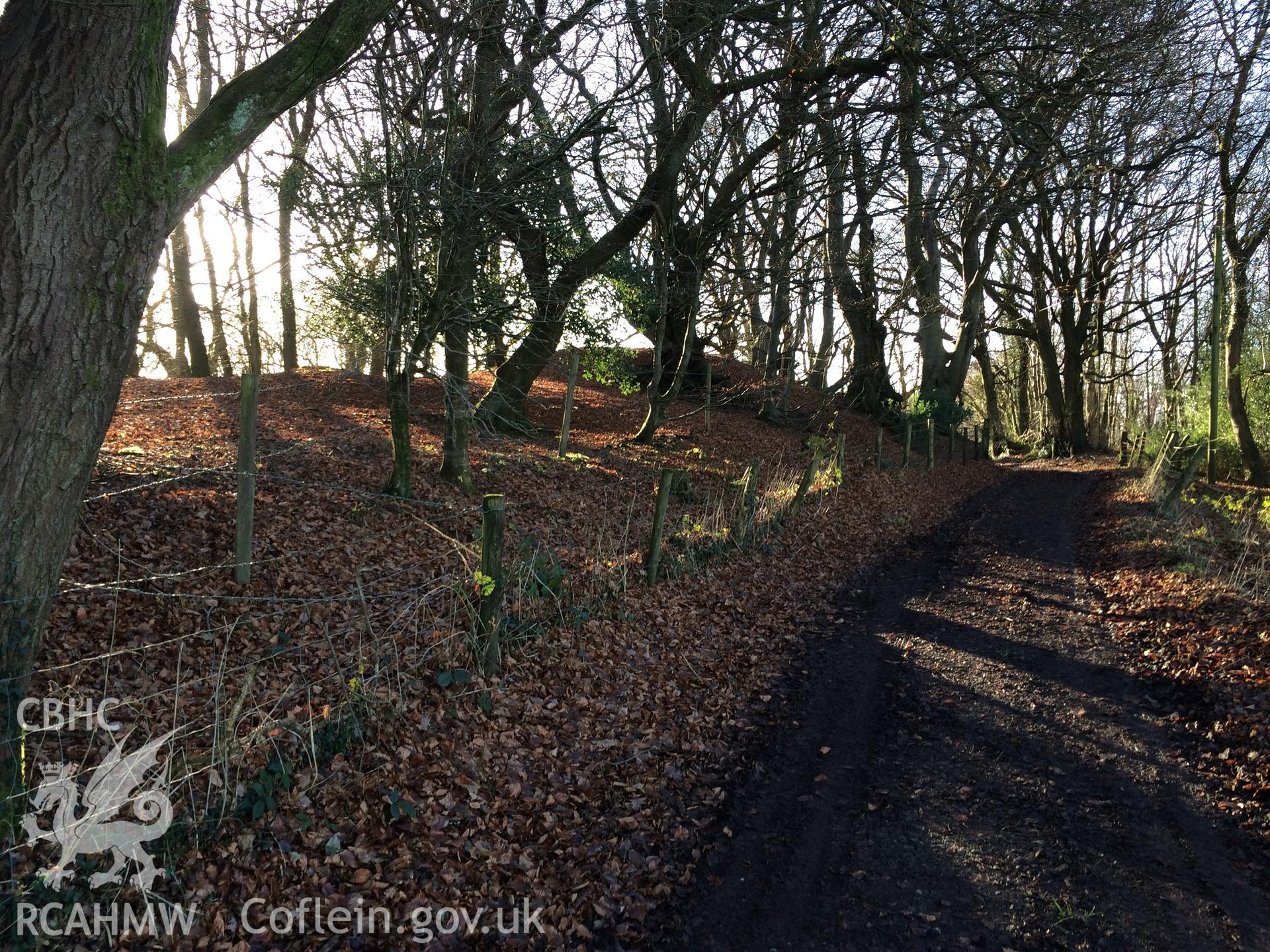 Photo showing Caer Licyn, taken by Paul R. Davis, December 2017.