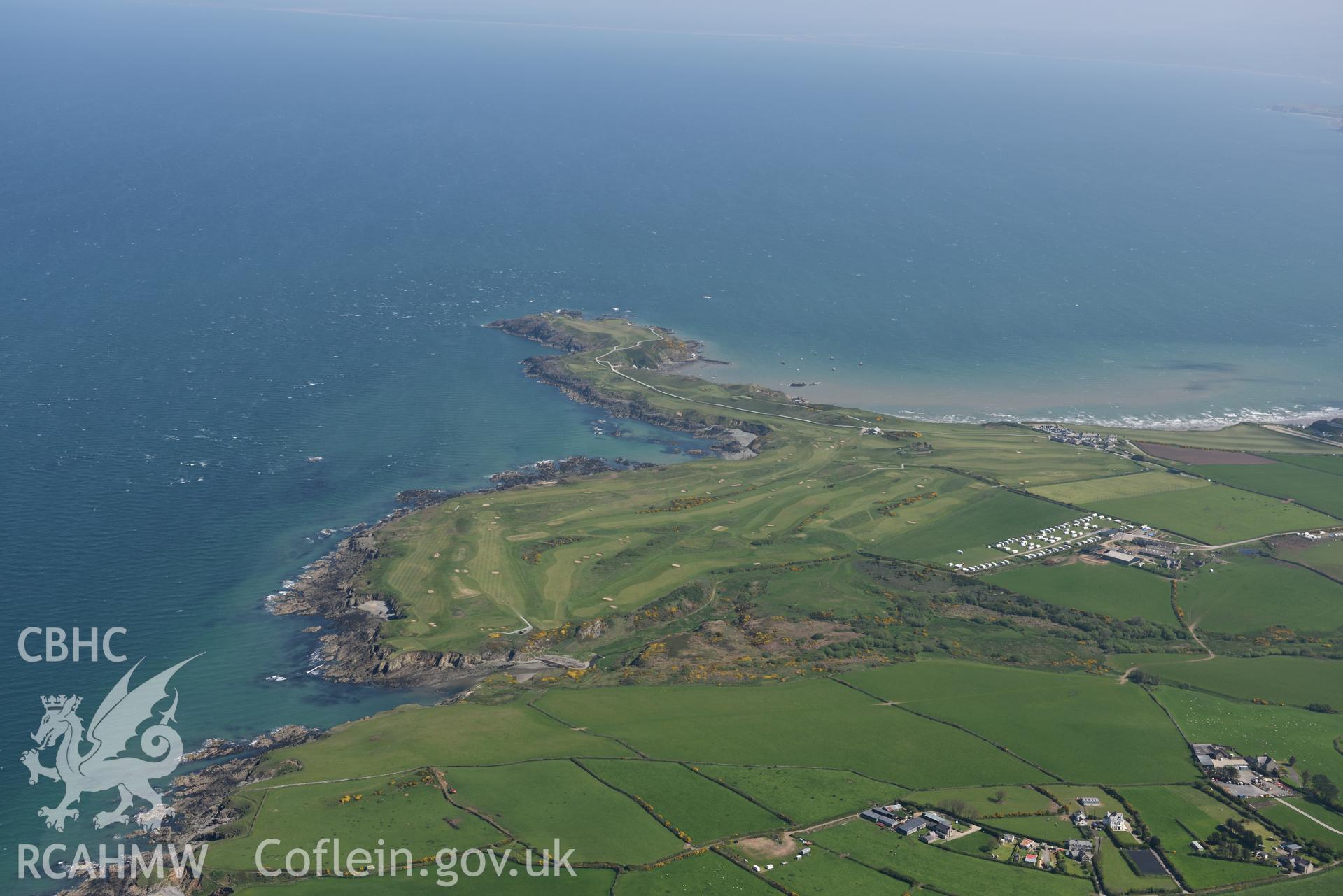 Aerial photography of Trwyn Porth Dinllaen taken on 3rd May 2017.  Baseline aerial reconnaissance survey for the CHERISH Project. ? Crown: CHERISH PROJECT 2017. Produced with EU funds through the Ireland Wales Co-operation Programme 2014-2020. All material made freely available through the Open Government Licence.