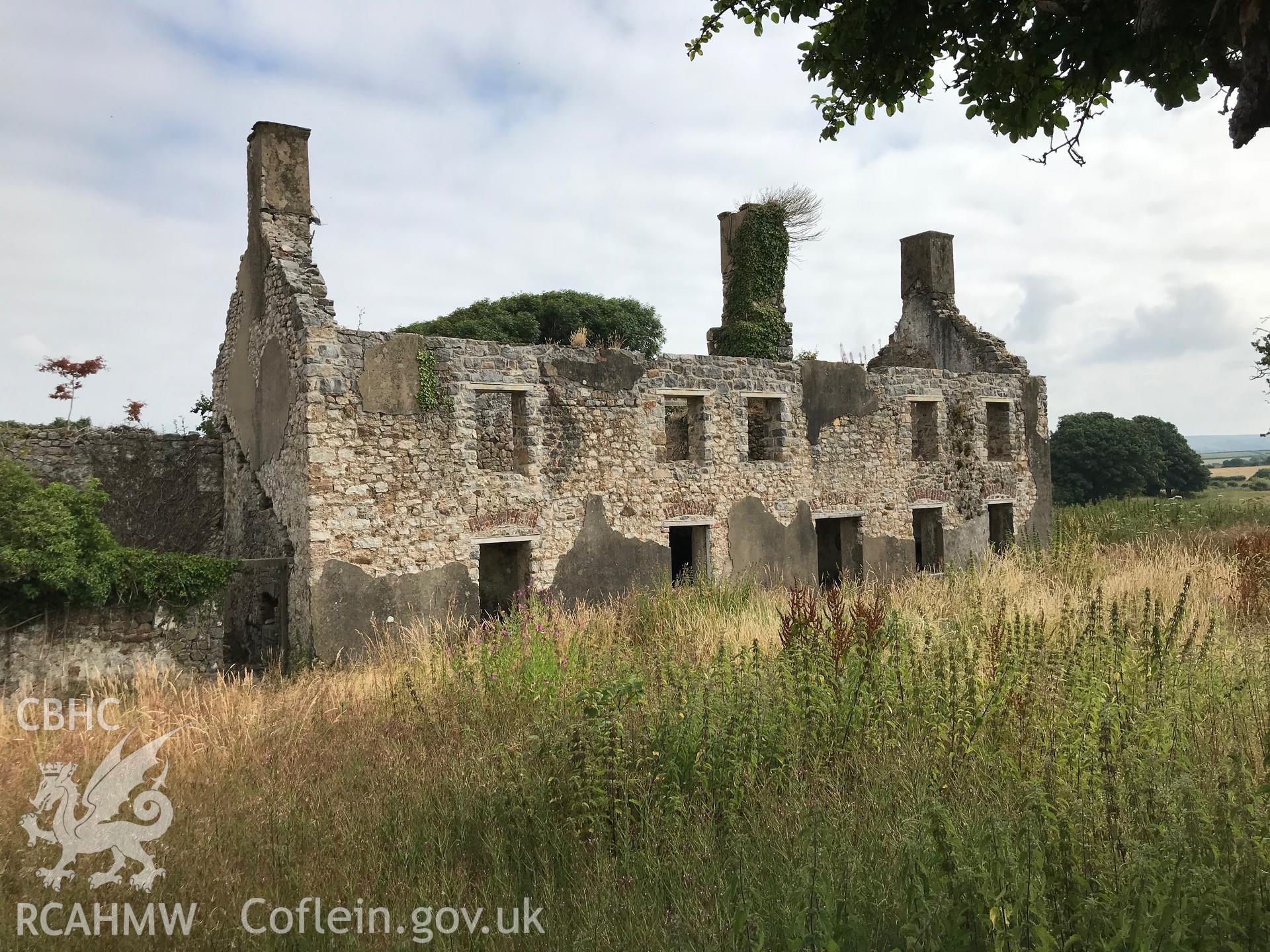 Remains of Newton house, Port Eynon, on the Gower Peninsula. Colour photograph taken by Paul R. Davis on 21st July 2018.