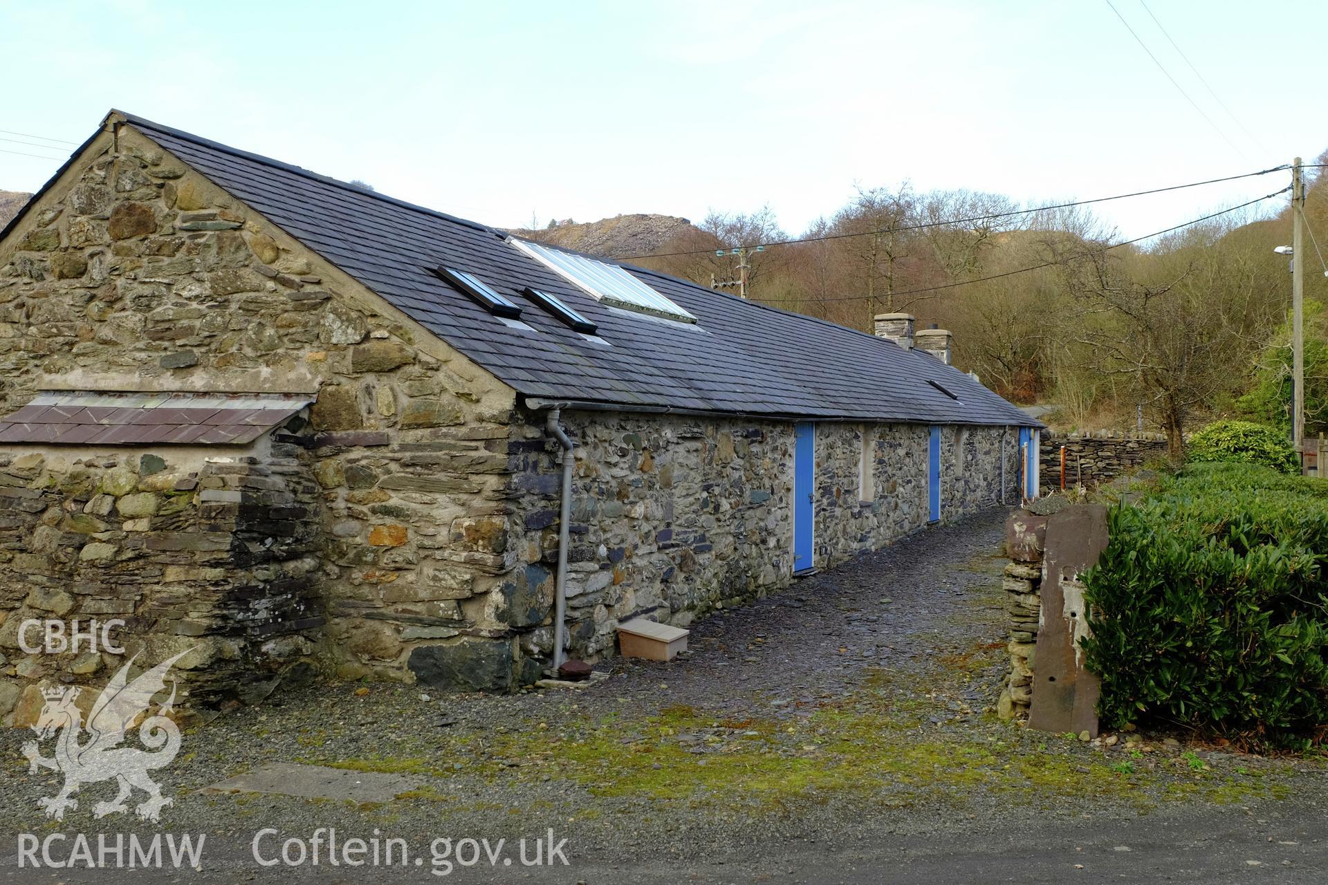 Colour photograph showing rear of Barracks, Nantlle, looking north west produced by Richard Hayman 9th February 2017