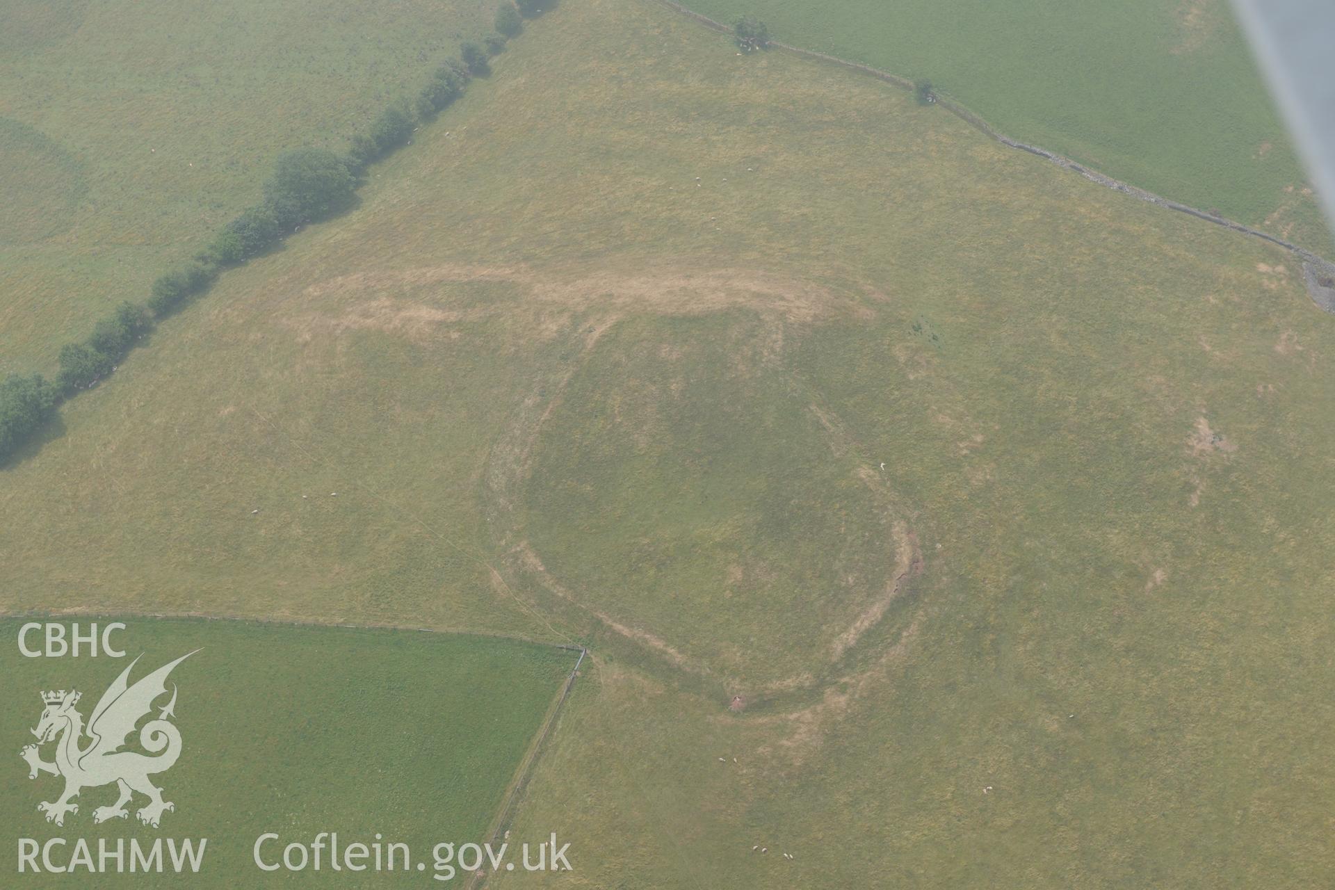 Royal Commission aerial photography of Tywn y Gaer taken during drought conditions on 22nd July 2013.