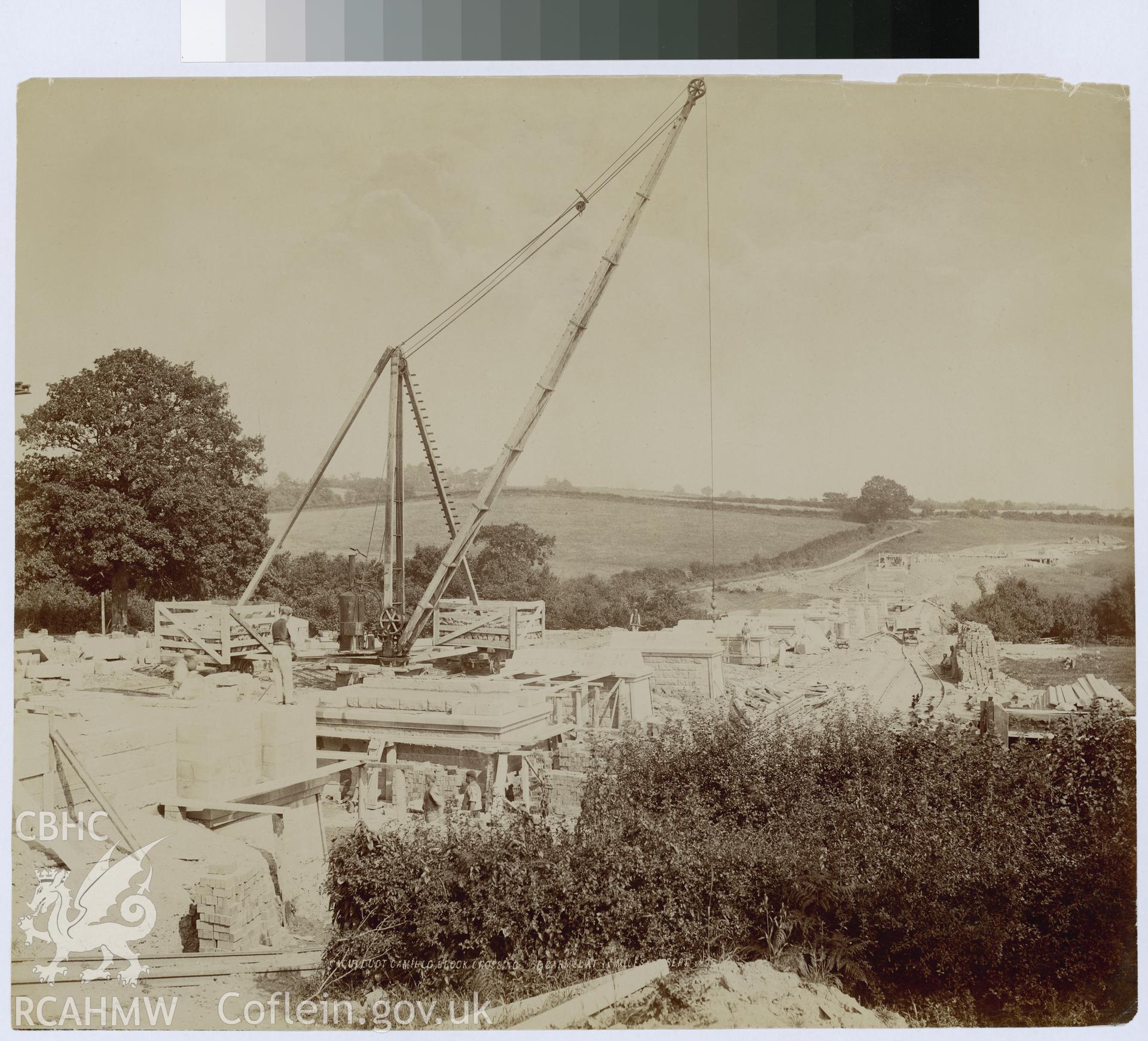 Digital copy of an albumen print from Edward Hubbard Collection showing the Aqueduct at the Camillo Brook Crossing, taken September 1898.