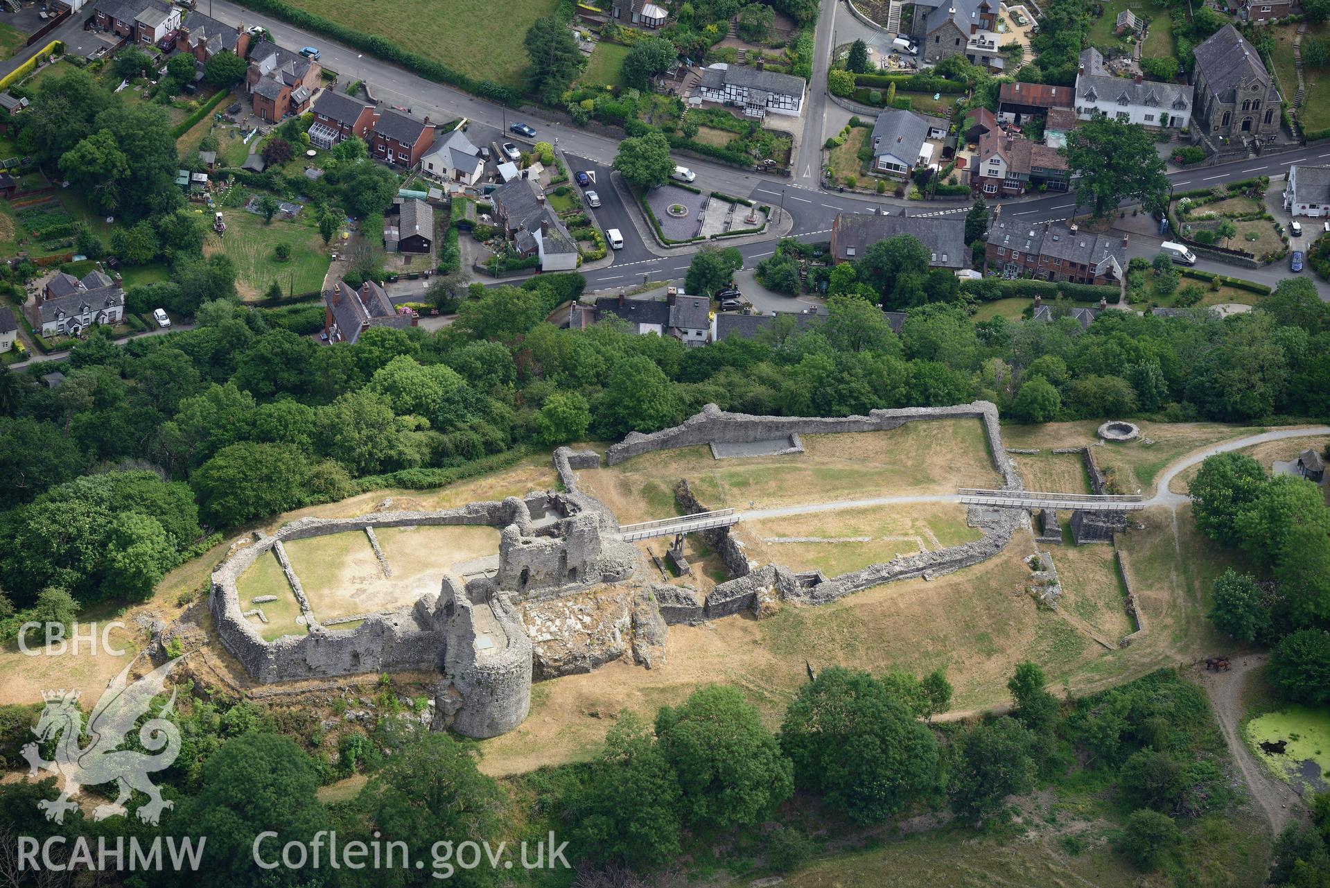 Royal Commission aerial photography of Montgomery Castle taken on 19th July 2018 during the 2018 drought.