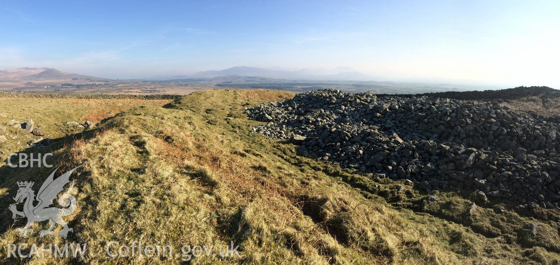 Photo showing view of Carn Pentyrch, taken by Paul R. Davis, February 2018.