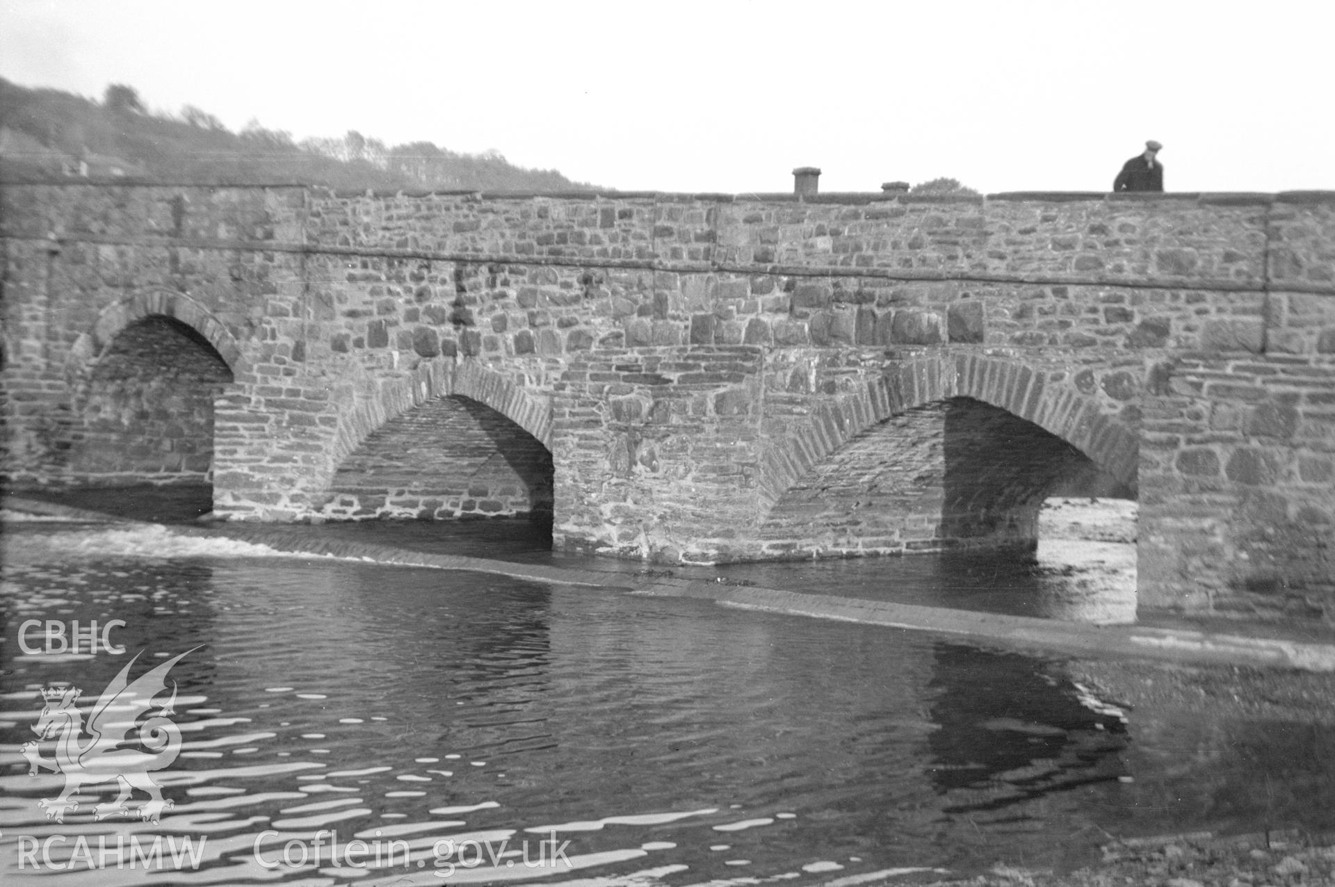 Digital copy of a nitrate negative showing Dolgellau Bridge.