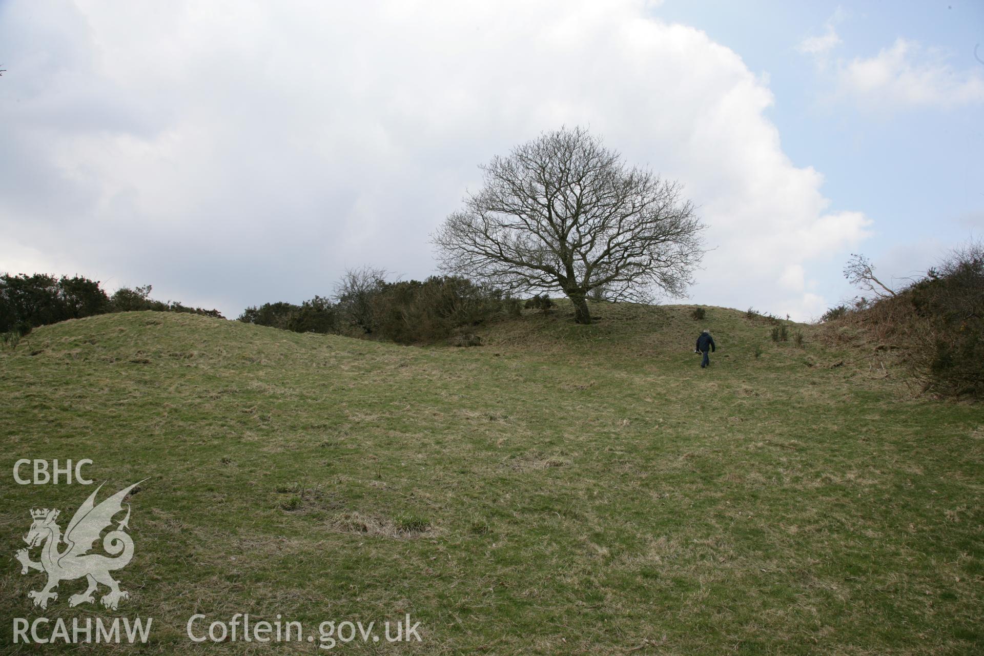 Photographic survey of Pen y Castell hillfort by Toby Driver and Jeffrey L. Davies, showing details of the east facing main gate and interior, conducted on 27th March 2013.