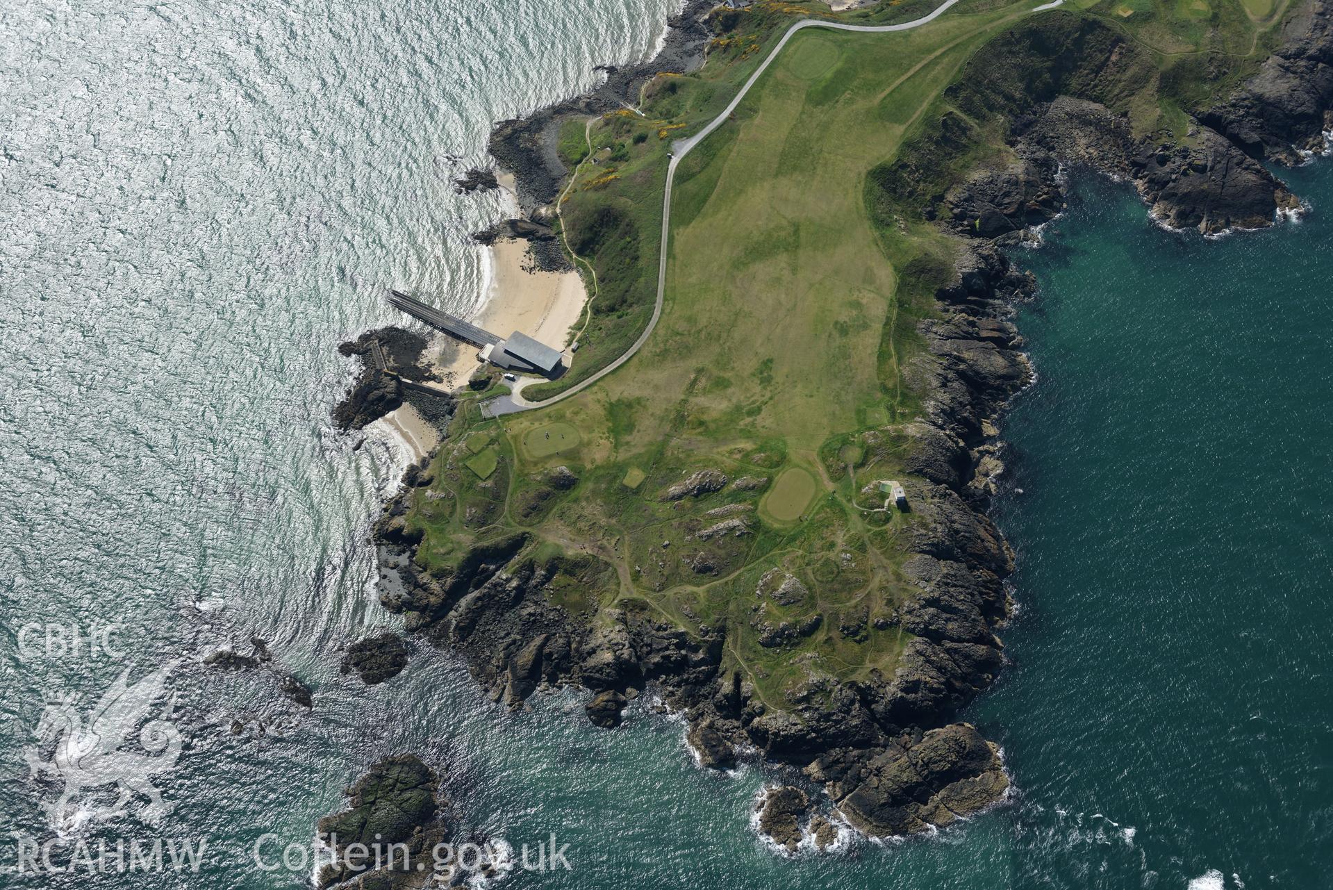 Aerial photography of Porth Dinllaen lifeboat station taken on 3rd May 2017.  Baseline aerial reconnaissance survey for the CHERISH Project. ? Crown: CHERISH PROJECT 2017. Produced with EU funds through the Ireland Wales Co-operation Programme 2014-2020.