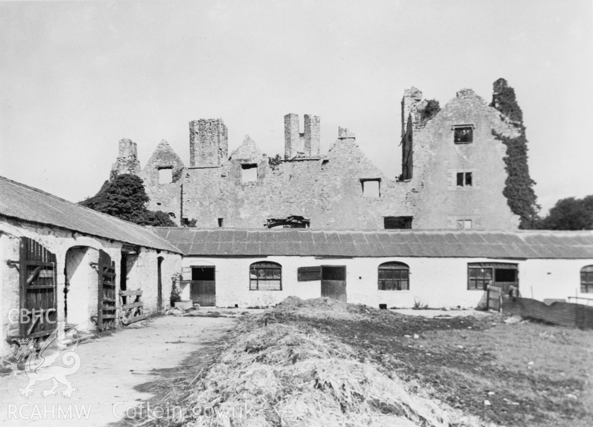 Digital copy of an acetate negative showing Boverton Place, Llantwit Major.