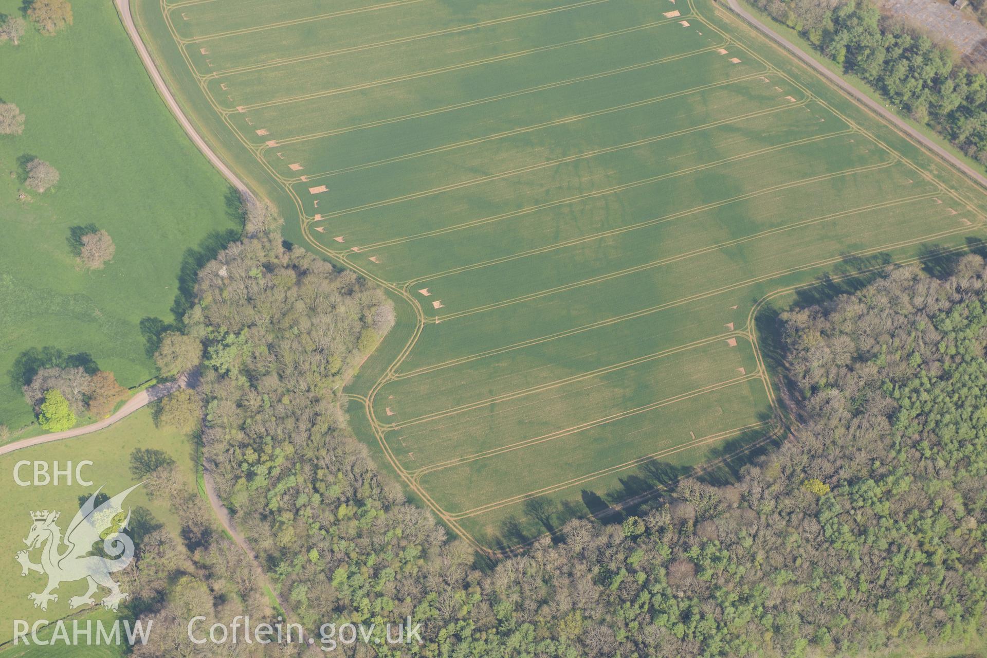 Llanmelin Wood. Oblique aerial photograph taken during the Royal Commission's programme of archaeological aerial reconnaissance by Toby Driver on 21st April 2015