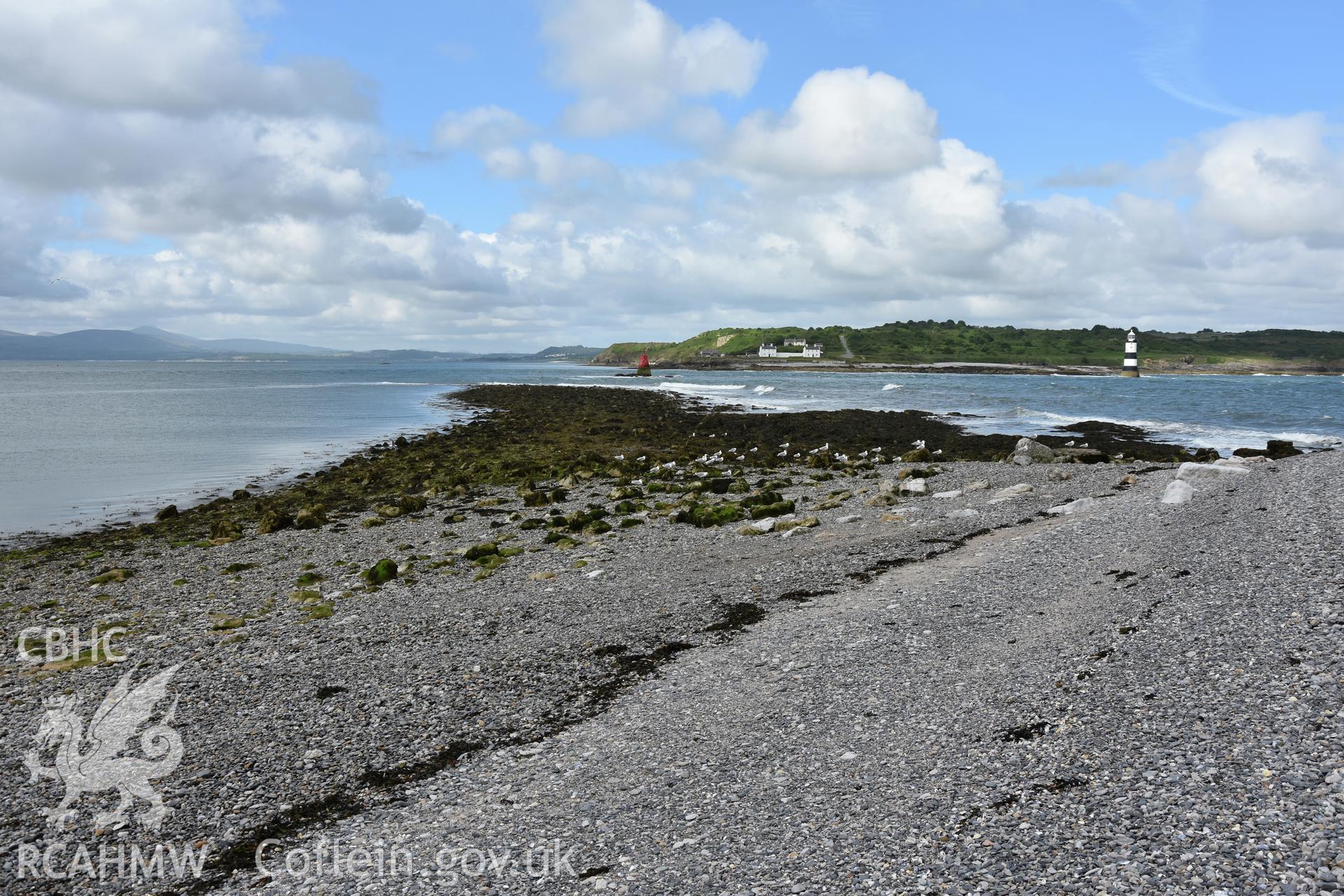 Investigator's photographic survey of the beach and landing place at Puffin Island for the CHERISH Project. ? Crown: CHERISH PROJECT 2018. Produced with EU funds through the Ireland Wales Co-operation Programme 2014-2020. All material made freely available through the Open Government Licence.