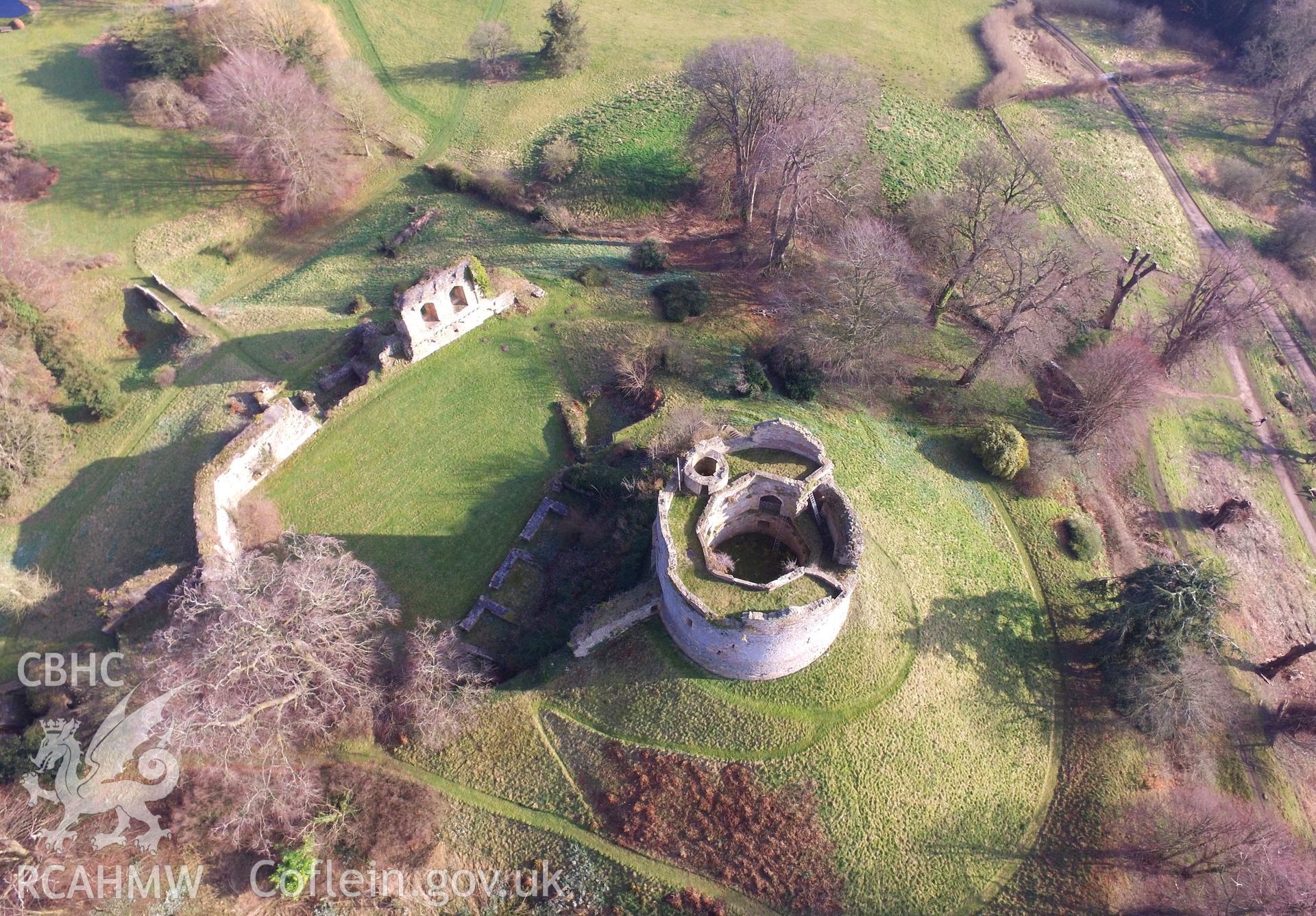 Photo showing view of Hawarden Castle, taken by Paul R. Davis, February 2018.