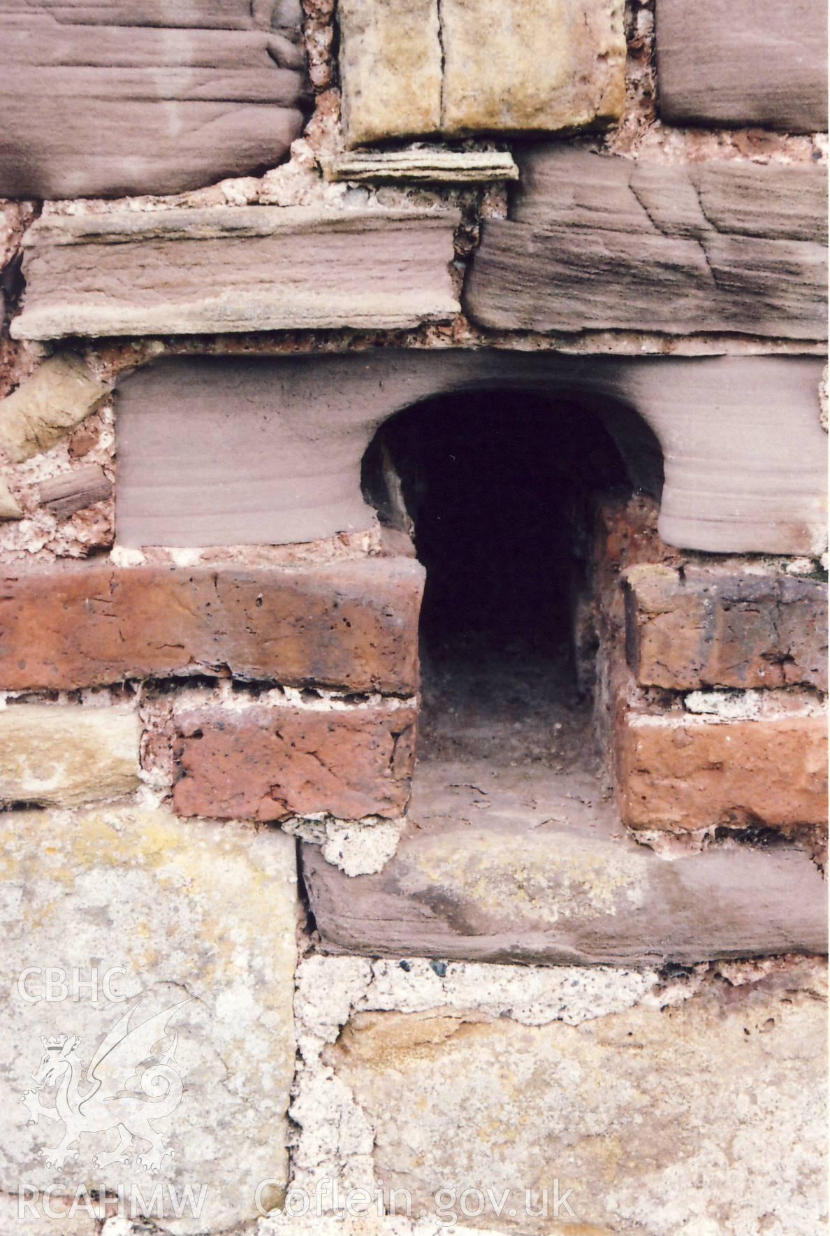 Cow house drain exterior at Treowen, Wonastow, taken by John Wheelock during building work, January 2019.