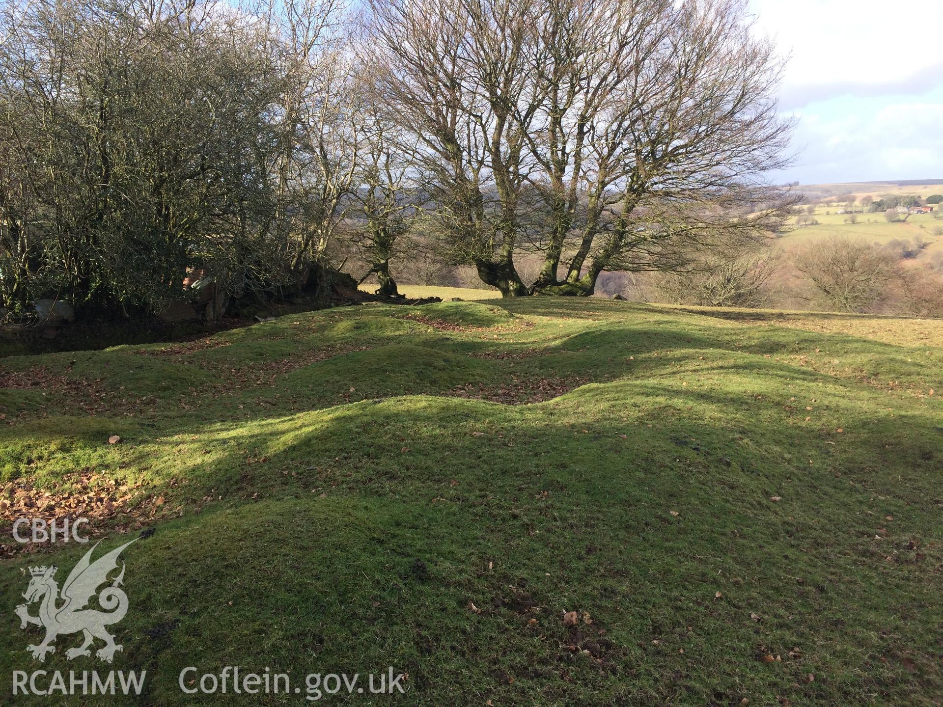 Colour photo showing view of Castell Taliorum, taken by Paul R. Davis, 2018.