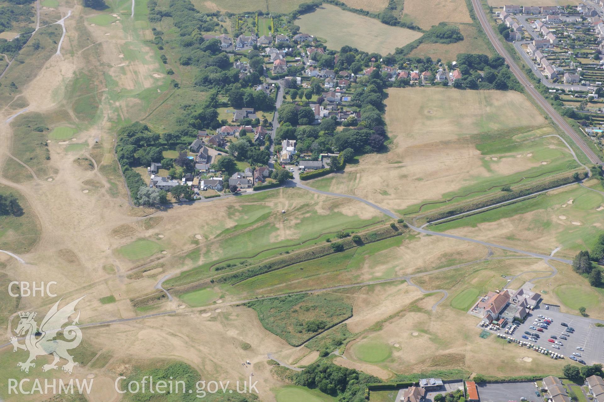 Stanley Pit tramway, Pembrey. Oblique aerial photograph taken during the Royal Commission?s programme of archaeological aerial reconnaissance by Toby Driver on 16th July 2013.