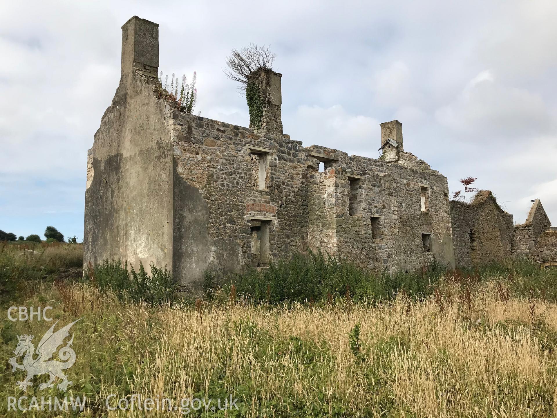 Remains of Newton house, Port Eynon, on the Gower Peninsula. Colour photograph taken by Paul R. Davis on 21st July 2018.