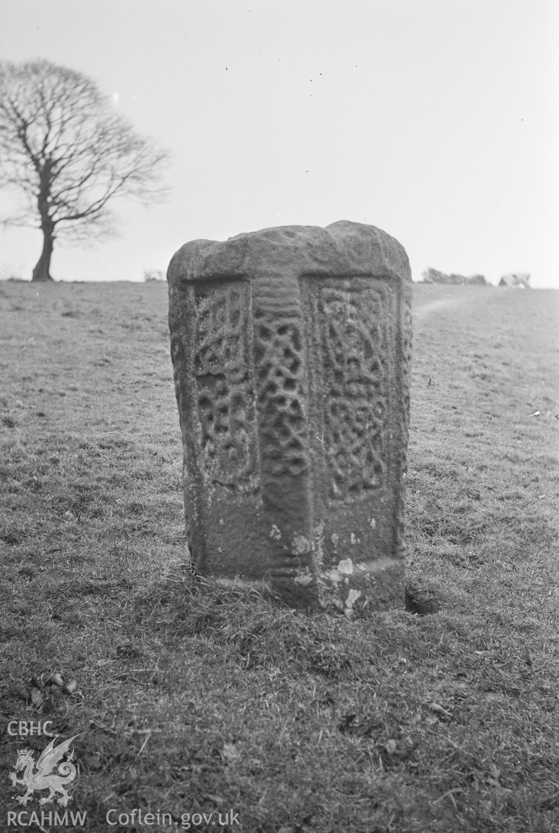 Digital copy of a nitrate negative showing Careg Fedyddiol.