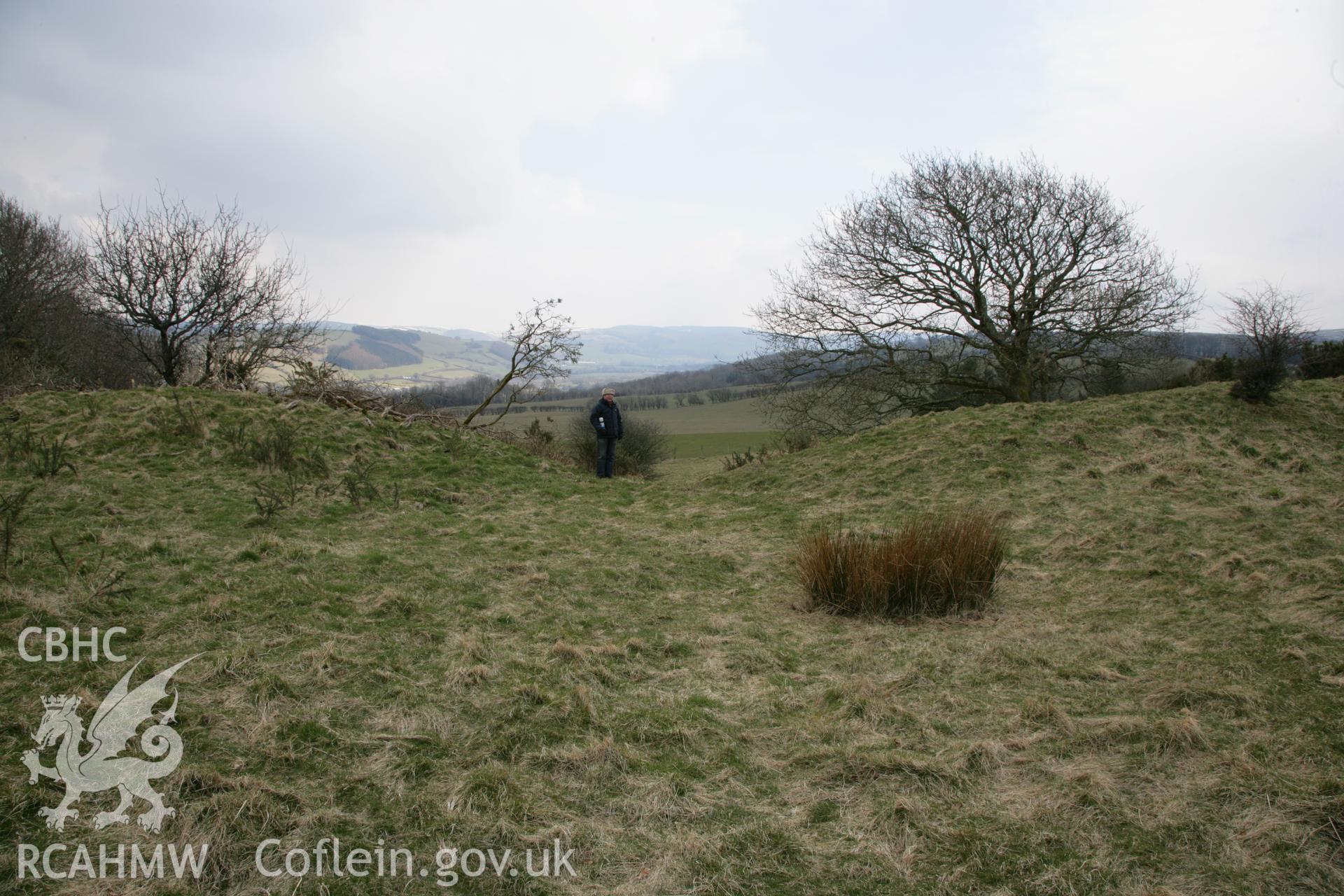 Photographic survey of Pen y Castell hillfort by Toby Driver and Jeffrey L. Davies, showing details of the east facing main gate and interior, conducted on 27th March 2013.