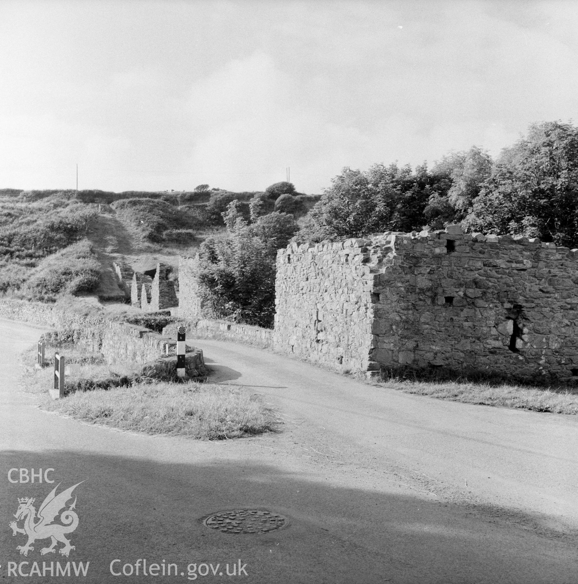 Digital copy of an acetate negative showing Close Wall, St Davids, 13th September 1967.