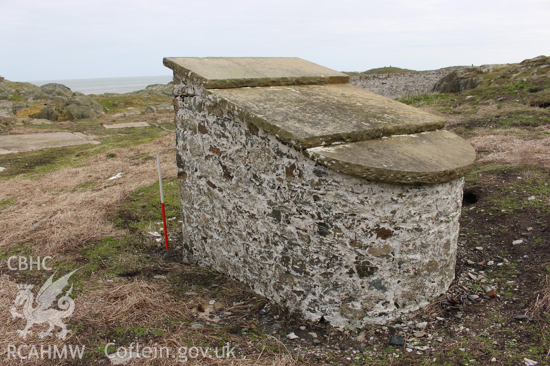 Skerries, stone well-head building or well house. Investigator's photographic survey for the CHERISH Project. ? Crown: CHERISH PROJECT 2018. Produced with EU funds through the Ireland Wales Co-operation Programme 2014-2020. All material made freely available through the Open Government Licence.