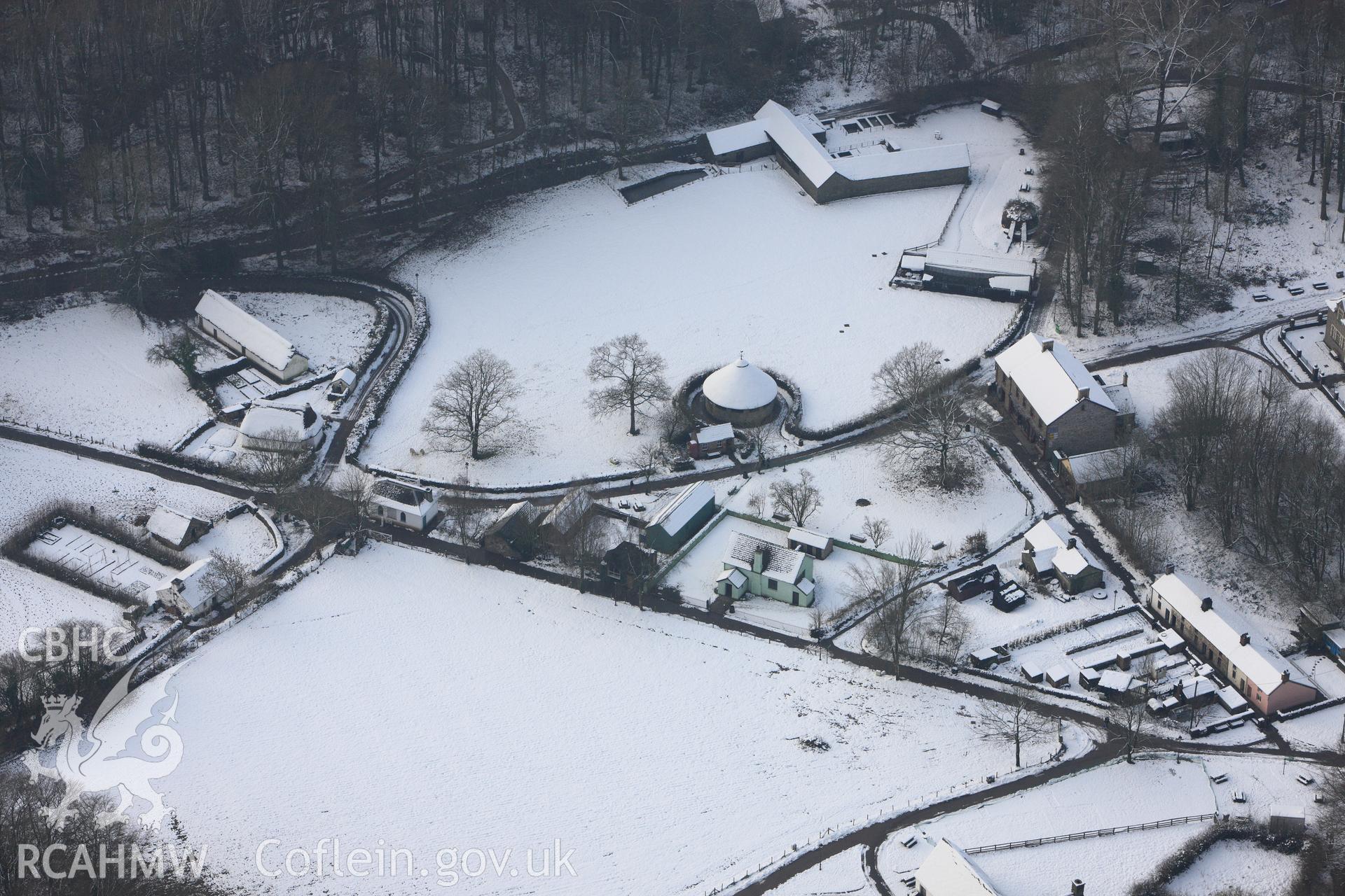 Cock pit from the Hawk and Buckle, Denbigh, now at St Fagans Mueseum of Welsh Life. Oblique aerial photograph taken during the Royal Commission?s programme of archaeological aerial reconnaissance by Toby Driver on 24th January 2013.