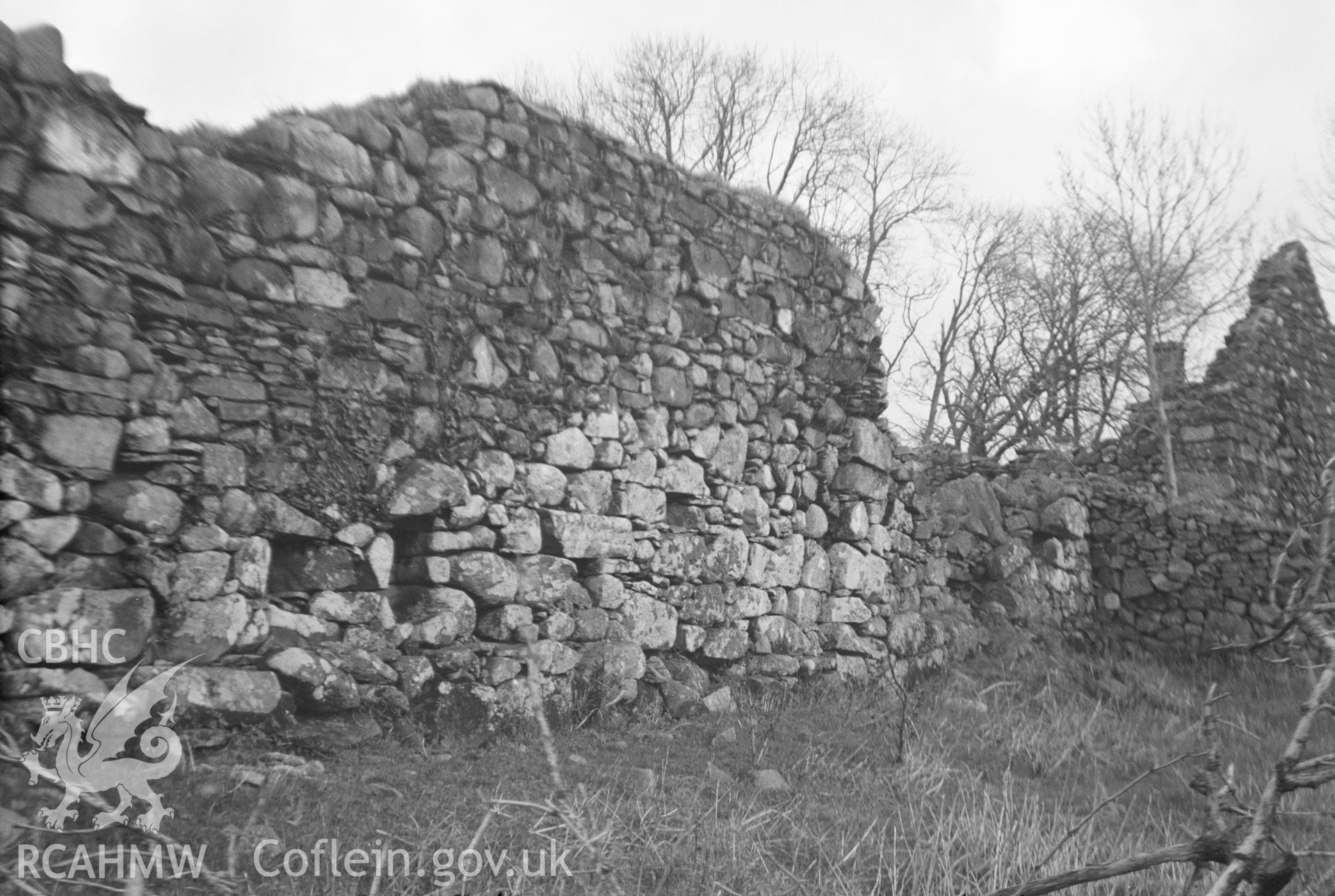 Digital copy of a nitrate negative showing Clenennau "medieval building".