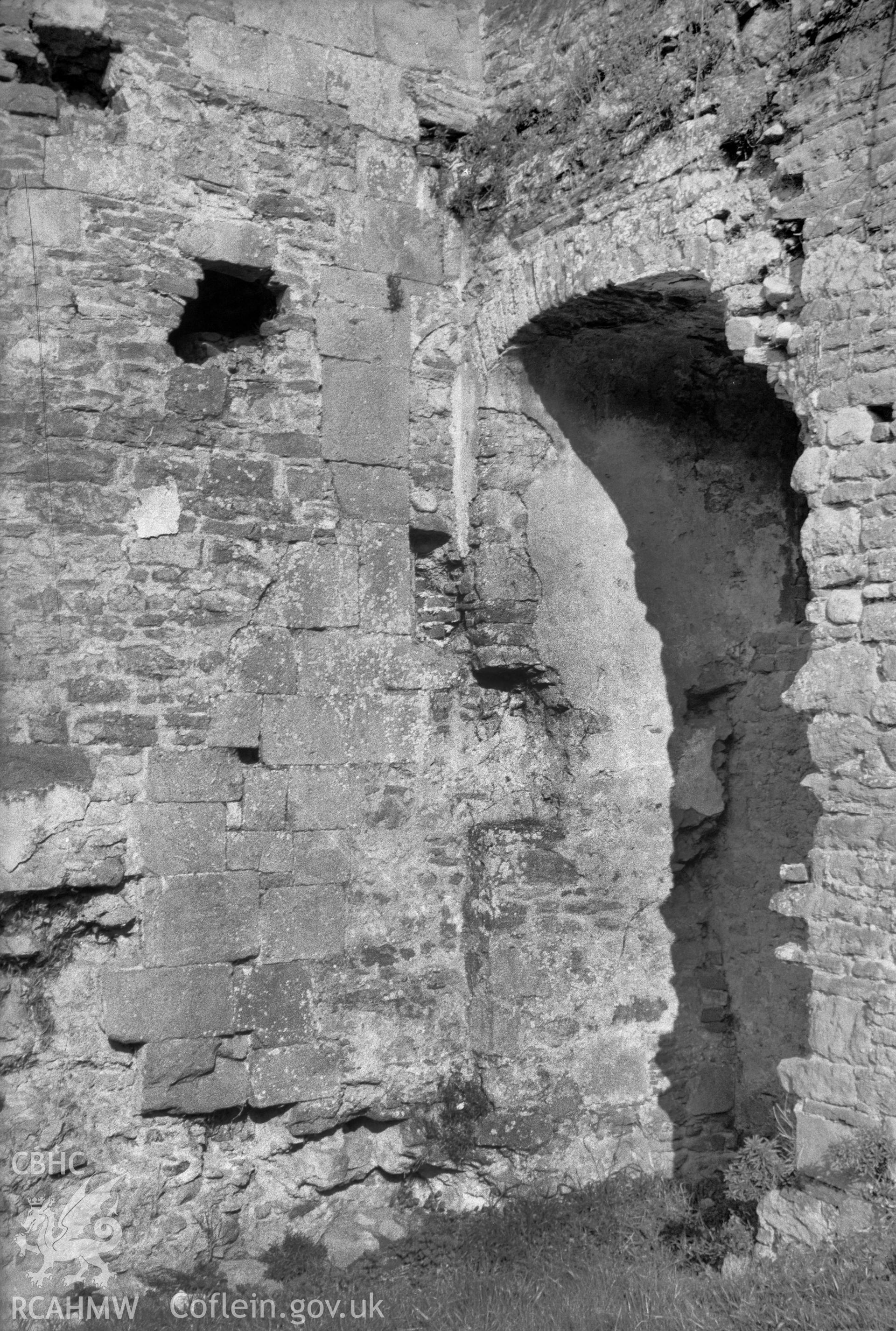 Digital copy of a nitrate negative showing Raglan Castle, taken by Leonard Monroe, 1927.