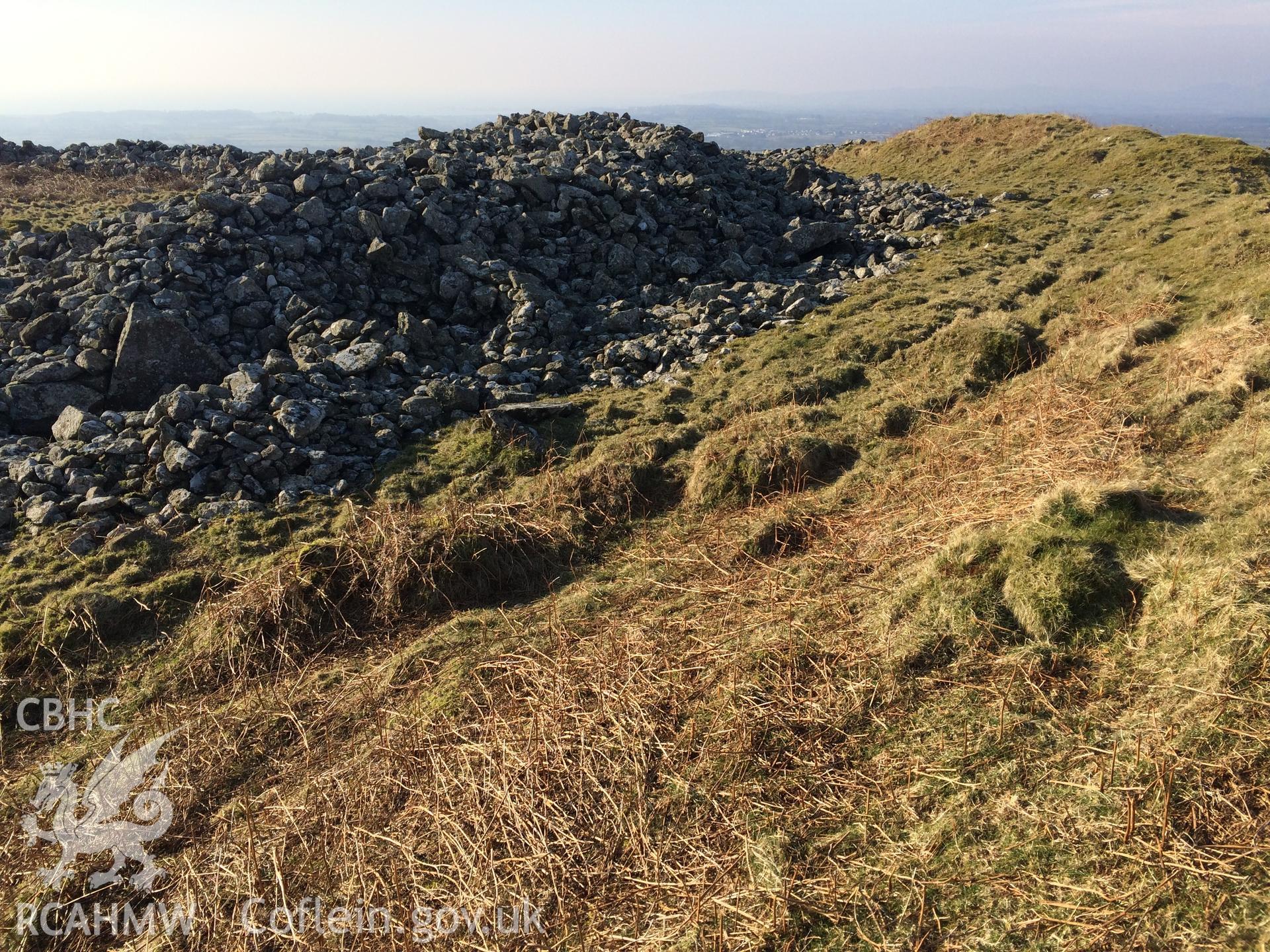 Photo showing view of Carn Pentyrch, taken by Paul R. Davis, February 2018.