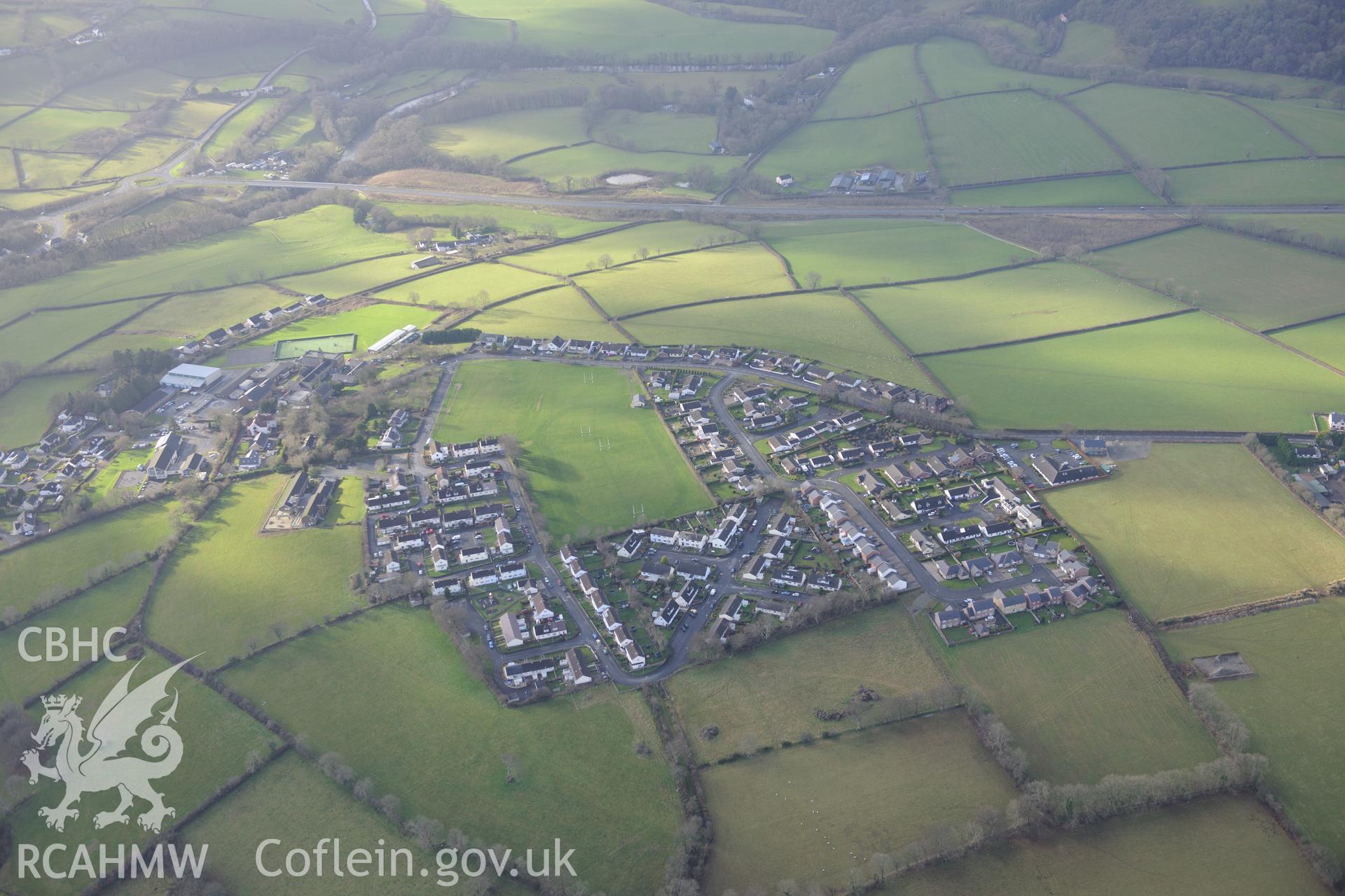 Llandysul. Oblique aerial photograph taken during the Royal Commission's programme of archaeological aerial reconnaissance by Toby Driver on 6th January 2015.