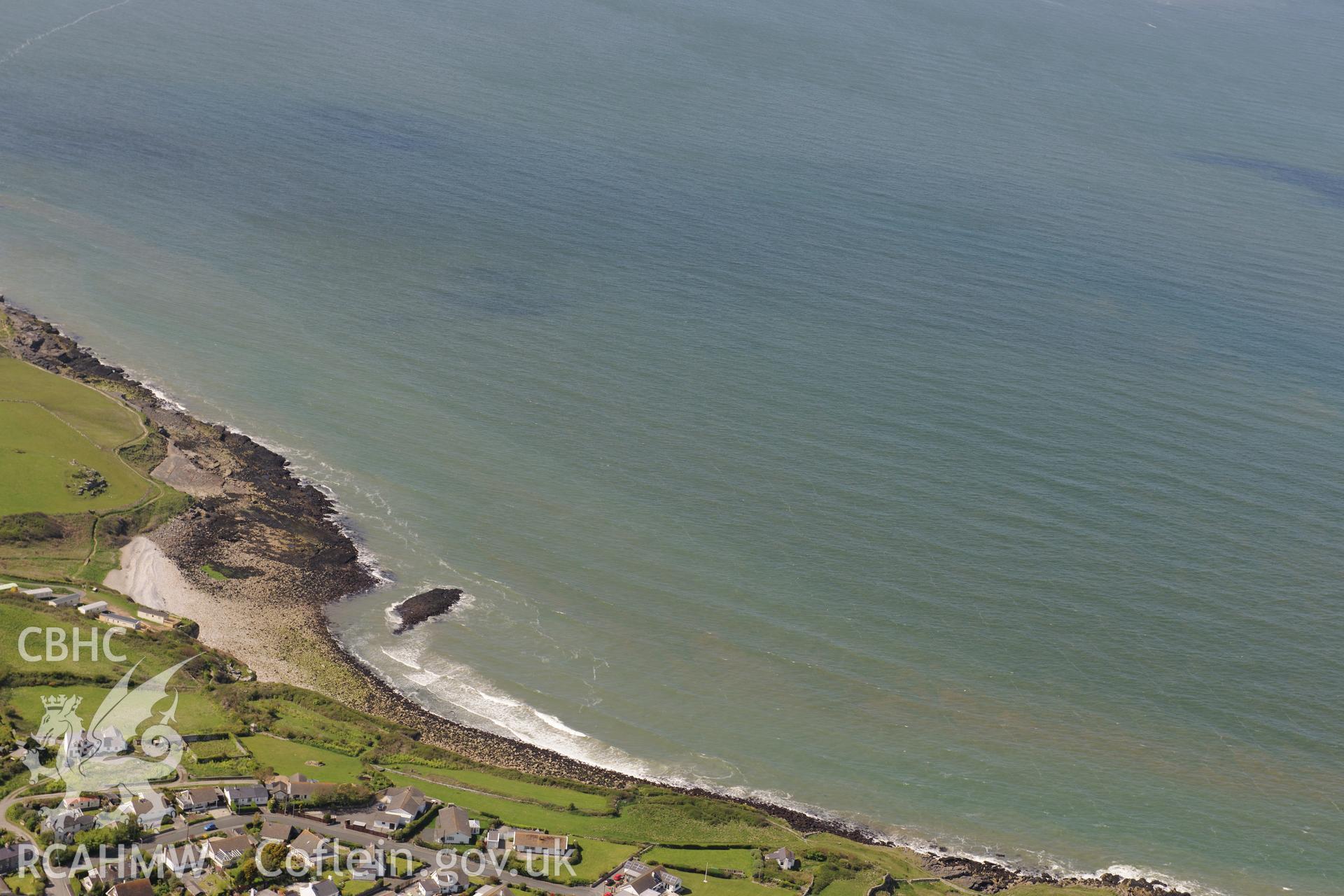 The wreck of the Royal Charter, off the coast of Moelfre on Anglesey. Oblique aerial photograph taken during the Royal Commission?s programme of archaeological aerial reconnaissance by Toby Driver on 22 May 2013.