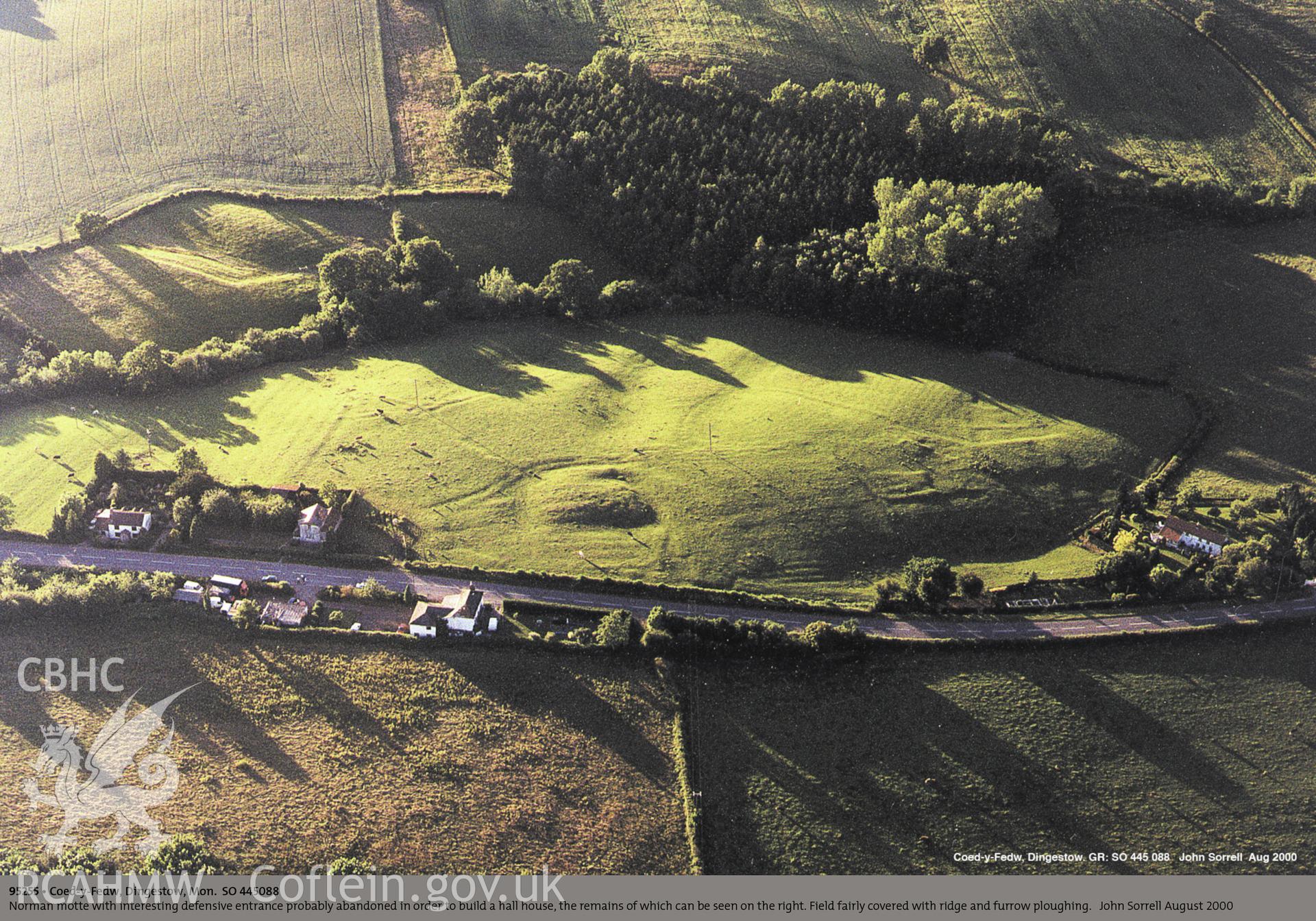 View of Coed y Fedw, taken by John Sorrell, August 2000.