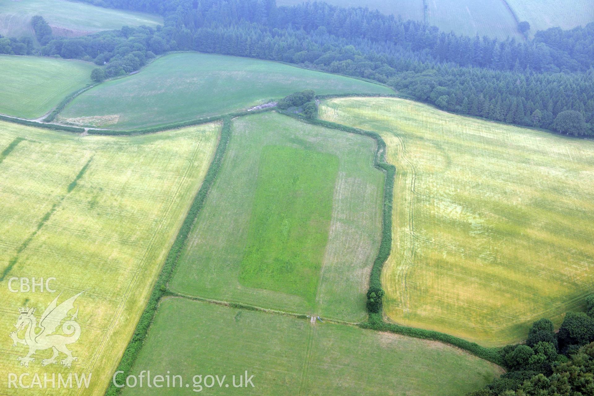 Royal Commission aerial photography of Dan y Coed and Woodside recorded during drought conditions on 22nd July 2013.