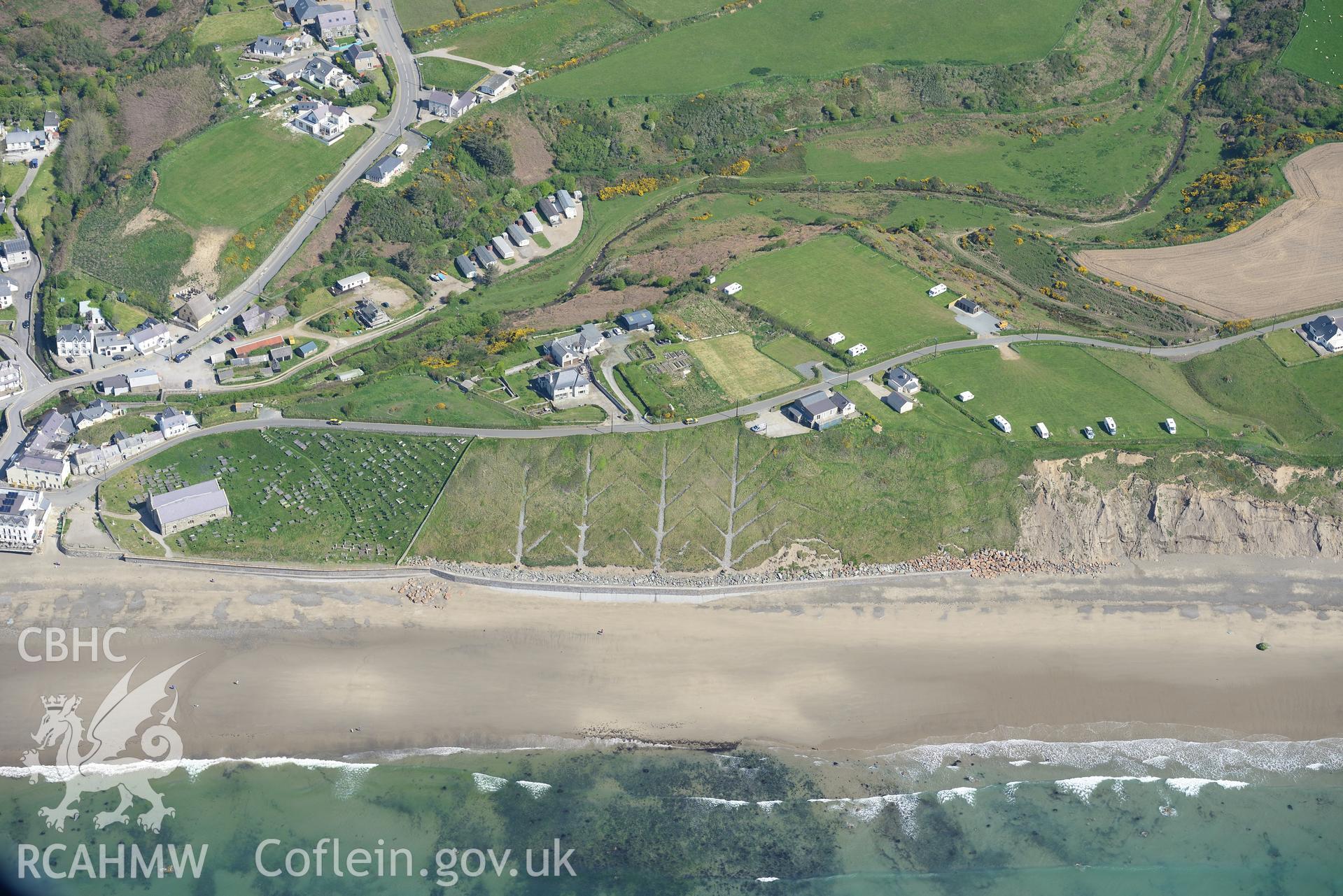 Aerial photography of Aberdaron taken on 3rd May 2017.  Baseline aerial reconnaissance survey for the CHERISH Project. ? Crown: CHERISH PROJECT 2017. Produced with EU funds through the Ireland Wales Co-operation Programme 2014-2020. All material made fre