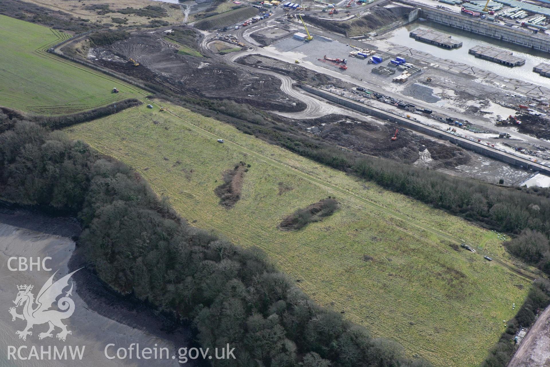 RCAHMW colour oblique aerial photograph of West Pennar Rath. Taken on 02 March 2010 by Toby Driver