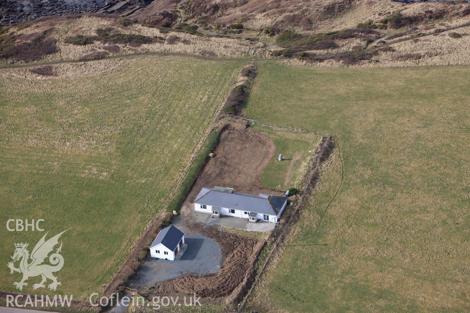 RCAHMW colour oblique aerial photograph of Harold Stone. Taken on 02 March 2010 by Toby Driver