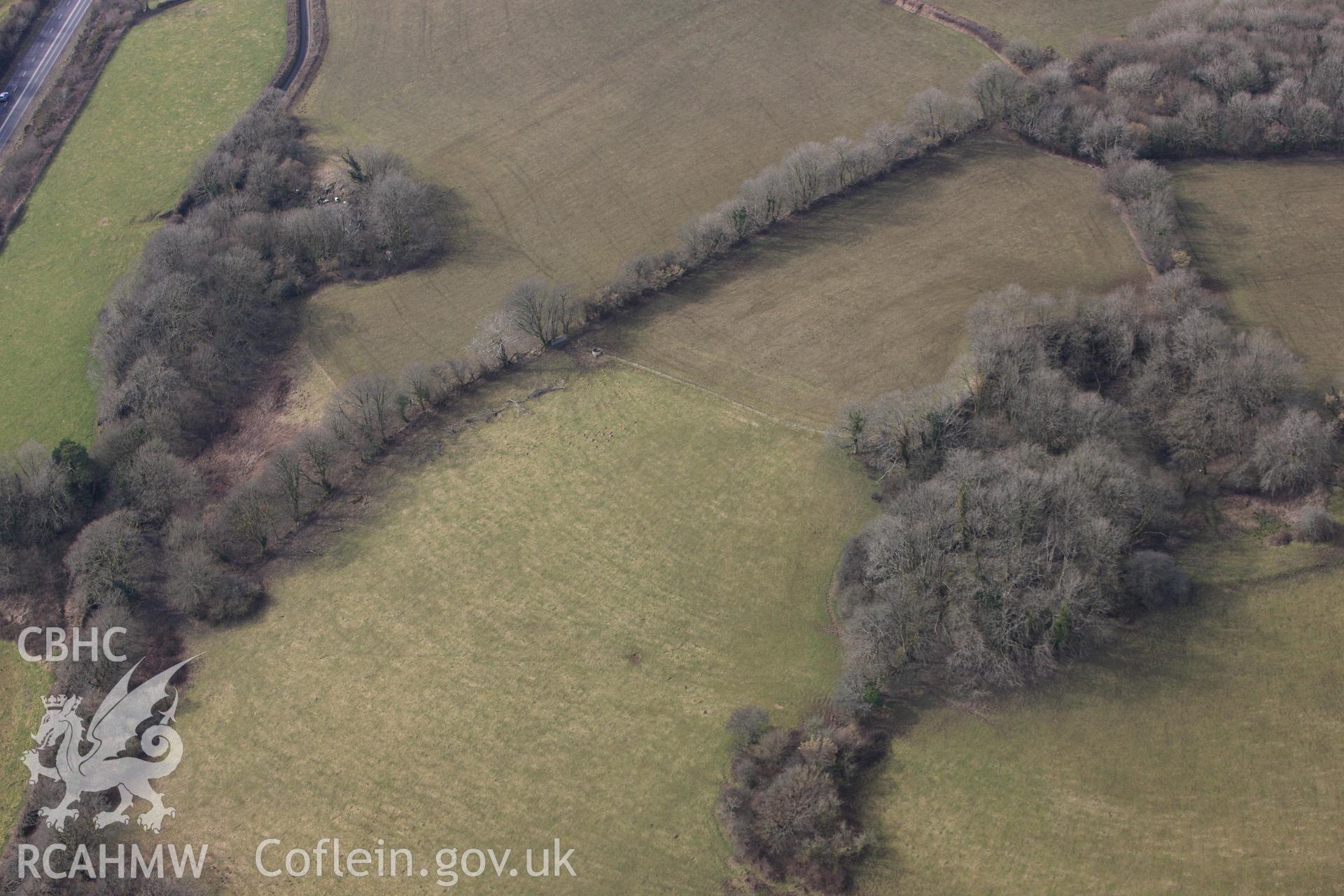 RCAHMW colour oblique photograph of Pengawse ring cairn. Taken by Toby Driver on 02/03/2010.