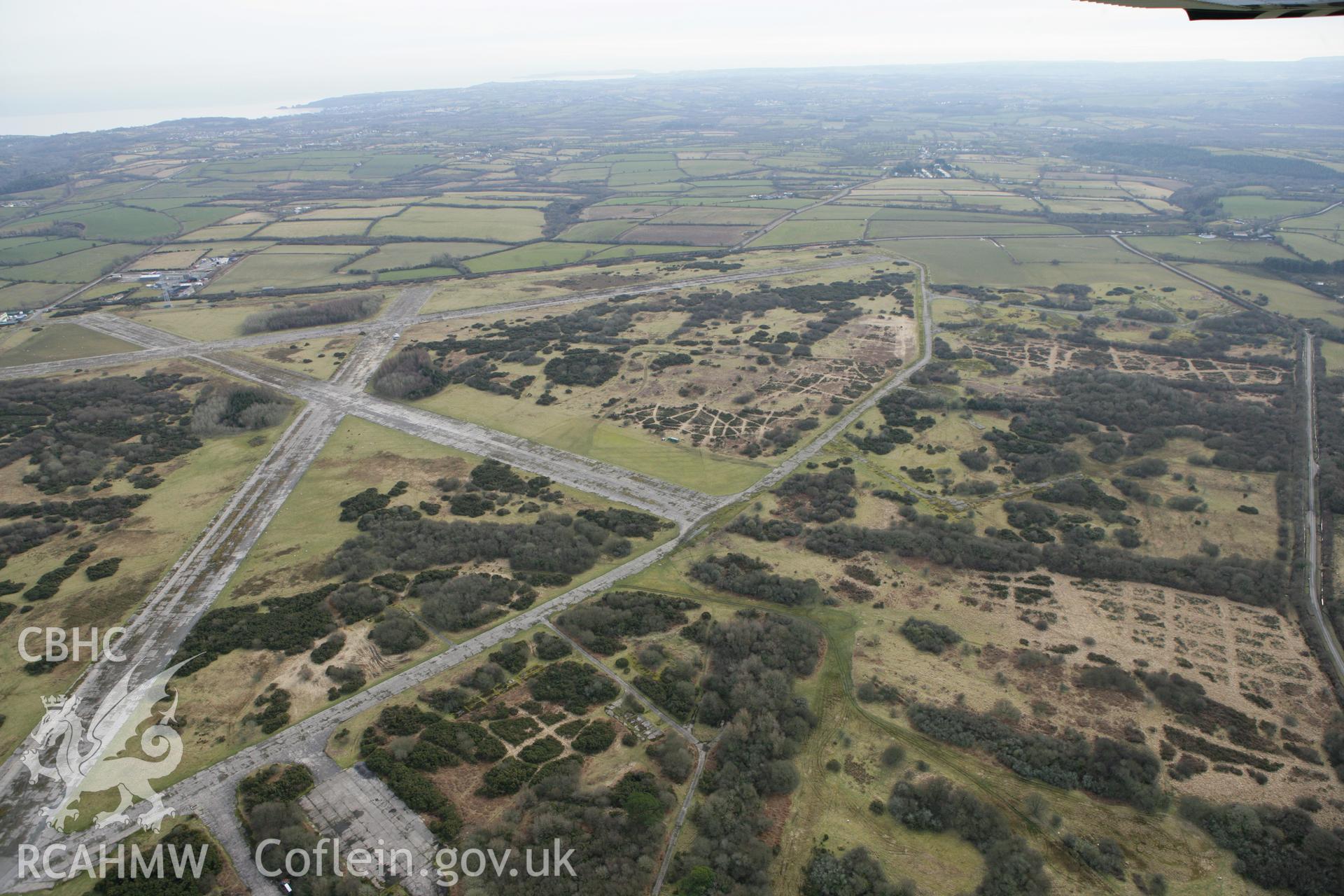 RCAHMW colour oblique photograph of Templeton Airfield, Templeton. Taken by Toby Driver on 02/03/2010.