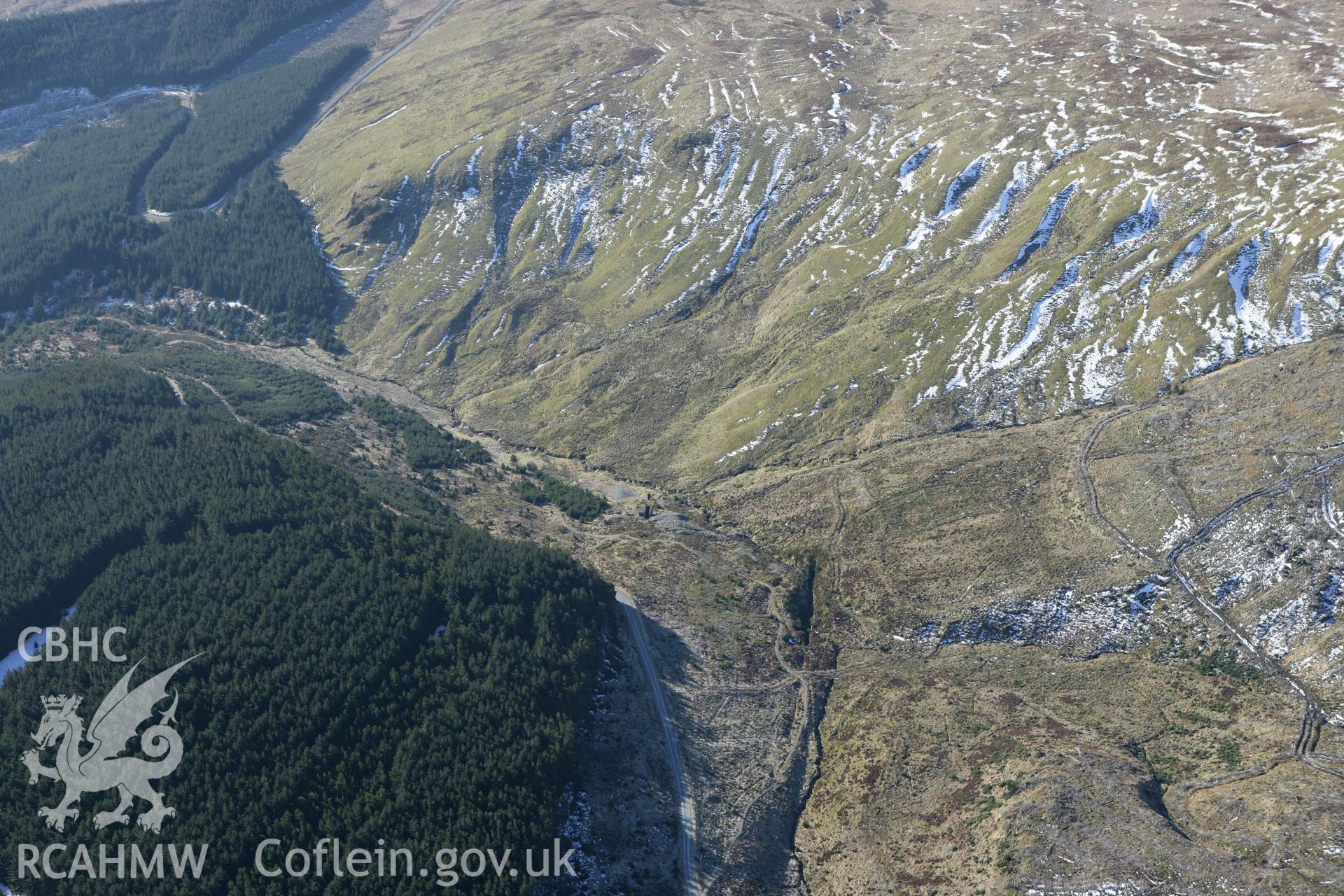 RCAHMW colour oblique photograph of Nant yr Eira mine. Taken by Toby Driver on 08/03/2010.