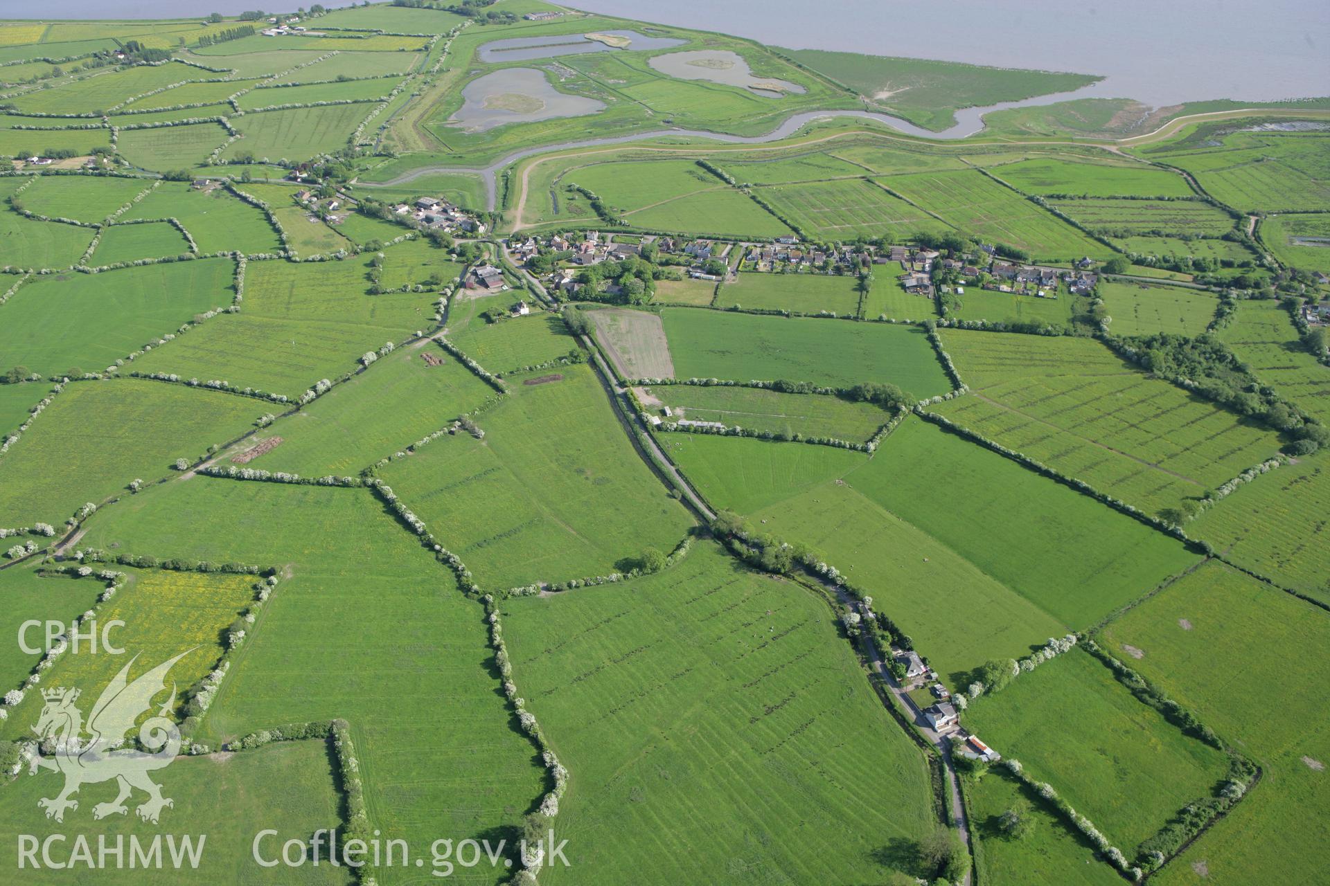 RCAHMW colour oblique photograph of Goldcliff village. Taken by Toby Driver on 24/05/2010.