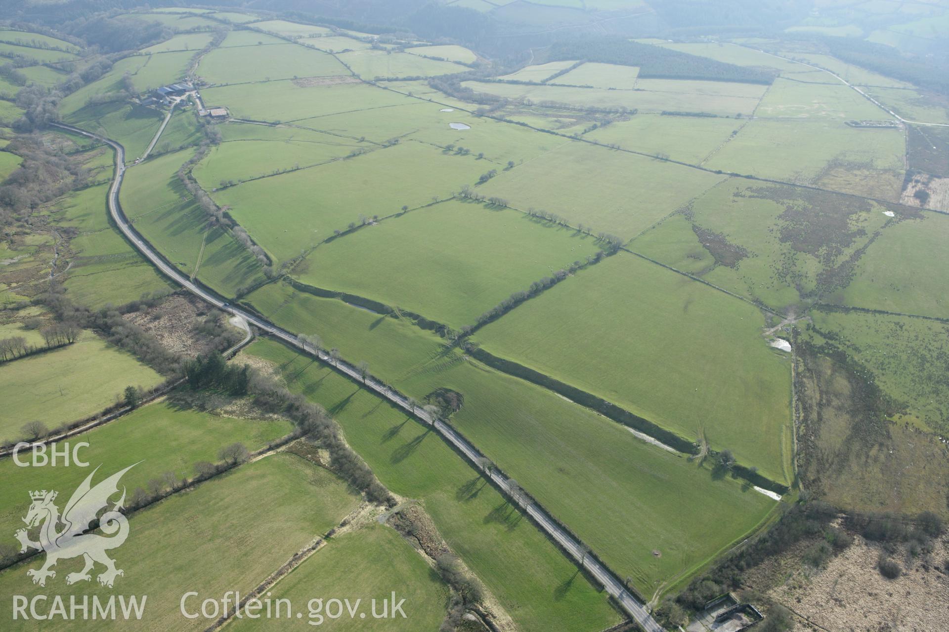 RCAHMW colour oblique aerial photograph of Clawdd Mawr. Taken on 13 April 2010 by Toby Driver