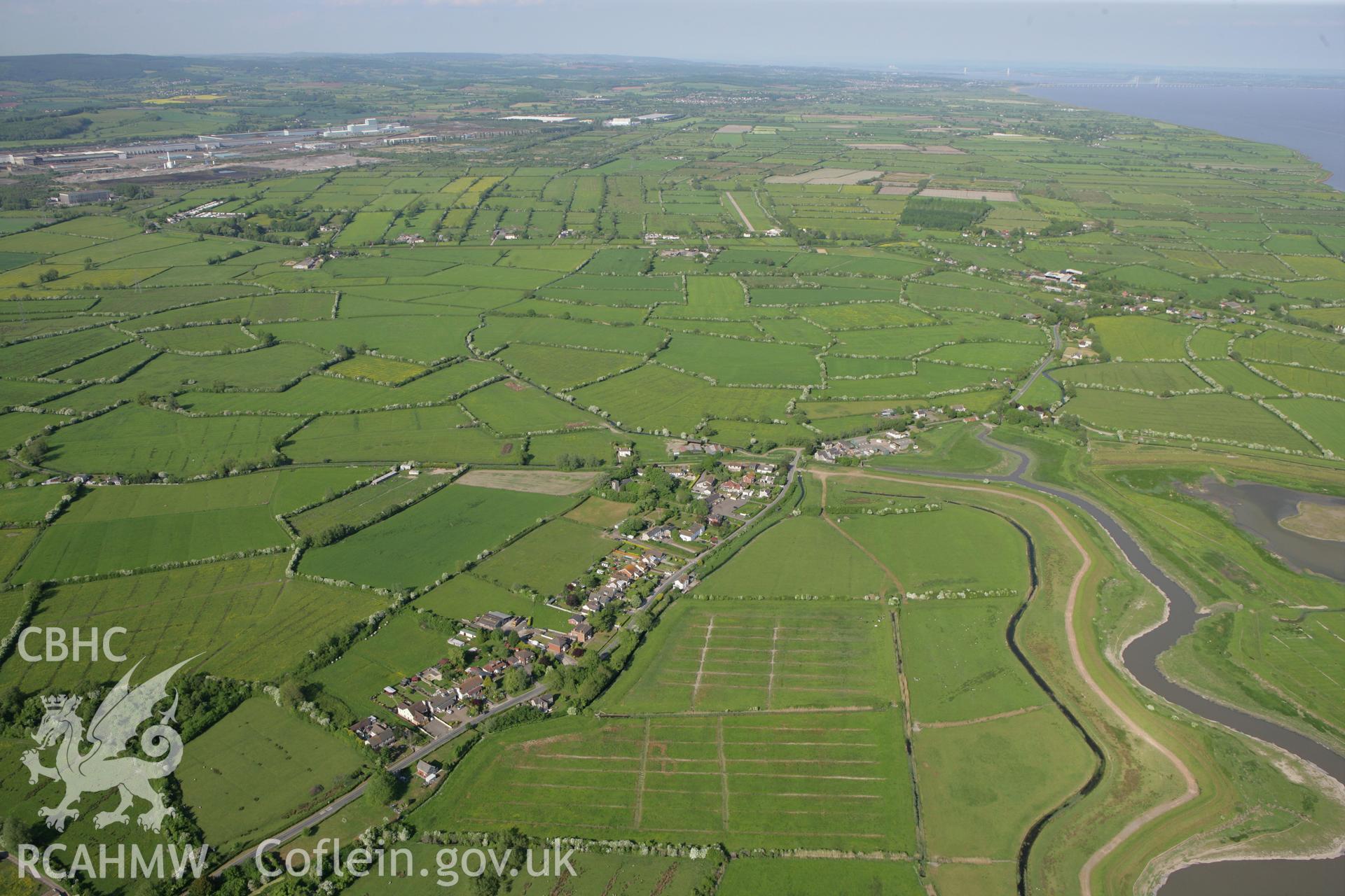 RCAHMW colour oblique photograph of Goldcliff village. Taken by Toby Driver on 24/05/2010.